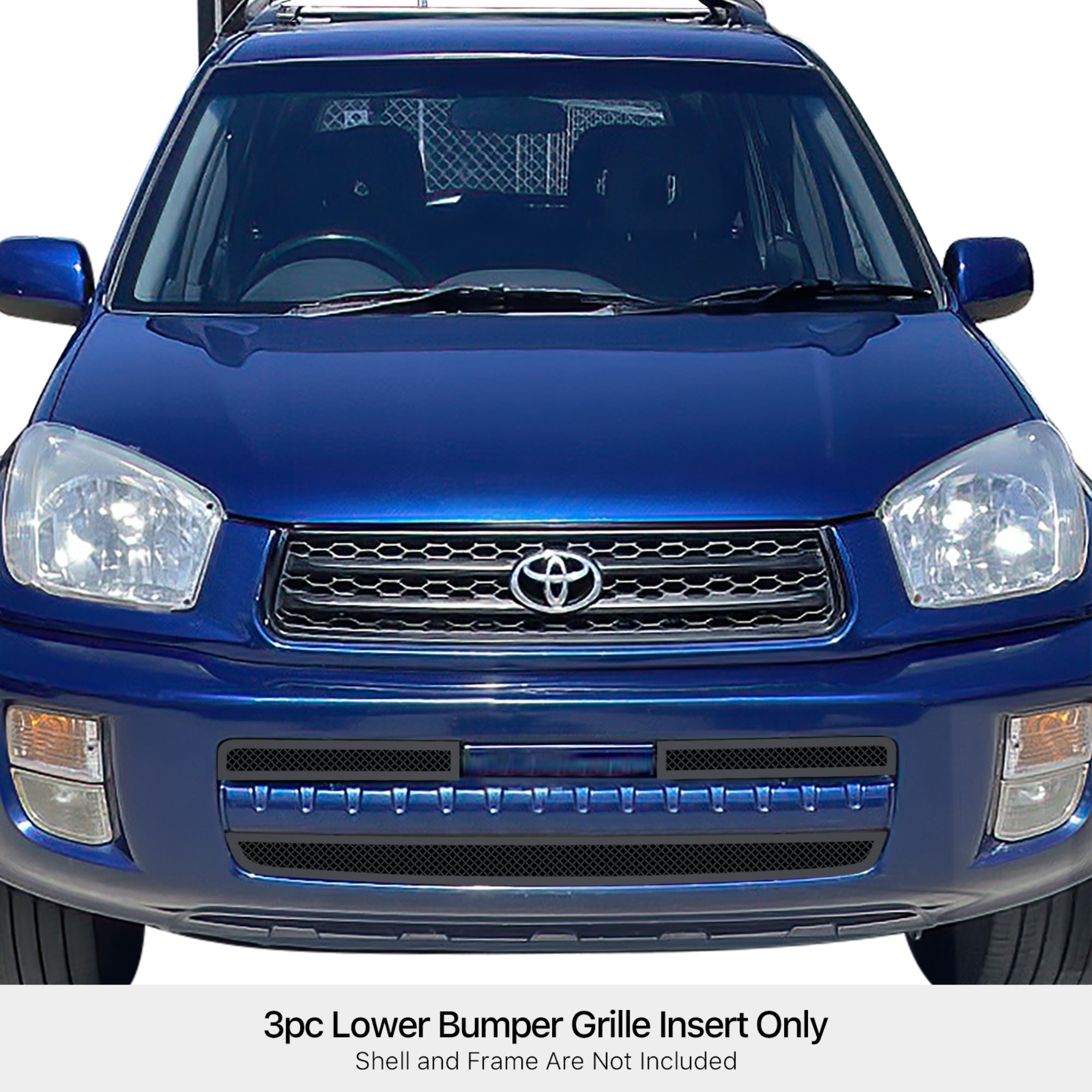 Stainless Steel Lower Bumper Black Wire Mesh Grille 2001-2003 Toyota RAV4 Not For S Model
