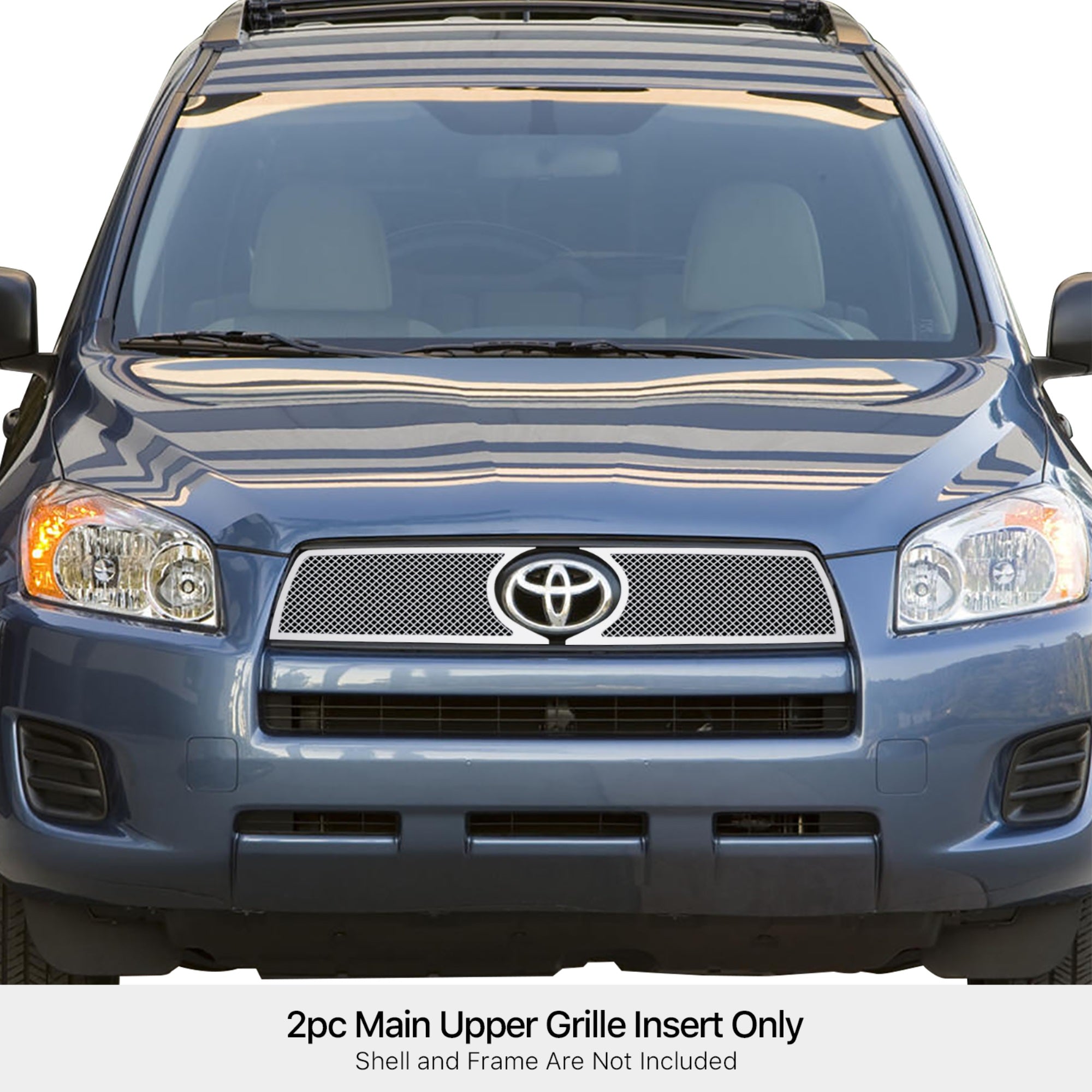 Stainless Steel Main Upper Mesh Grille 2009-2012 Toyota RAV4 Not for Limited