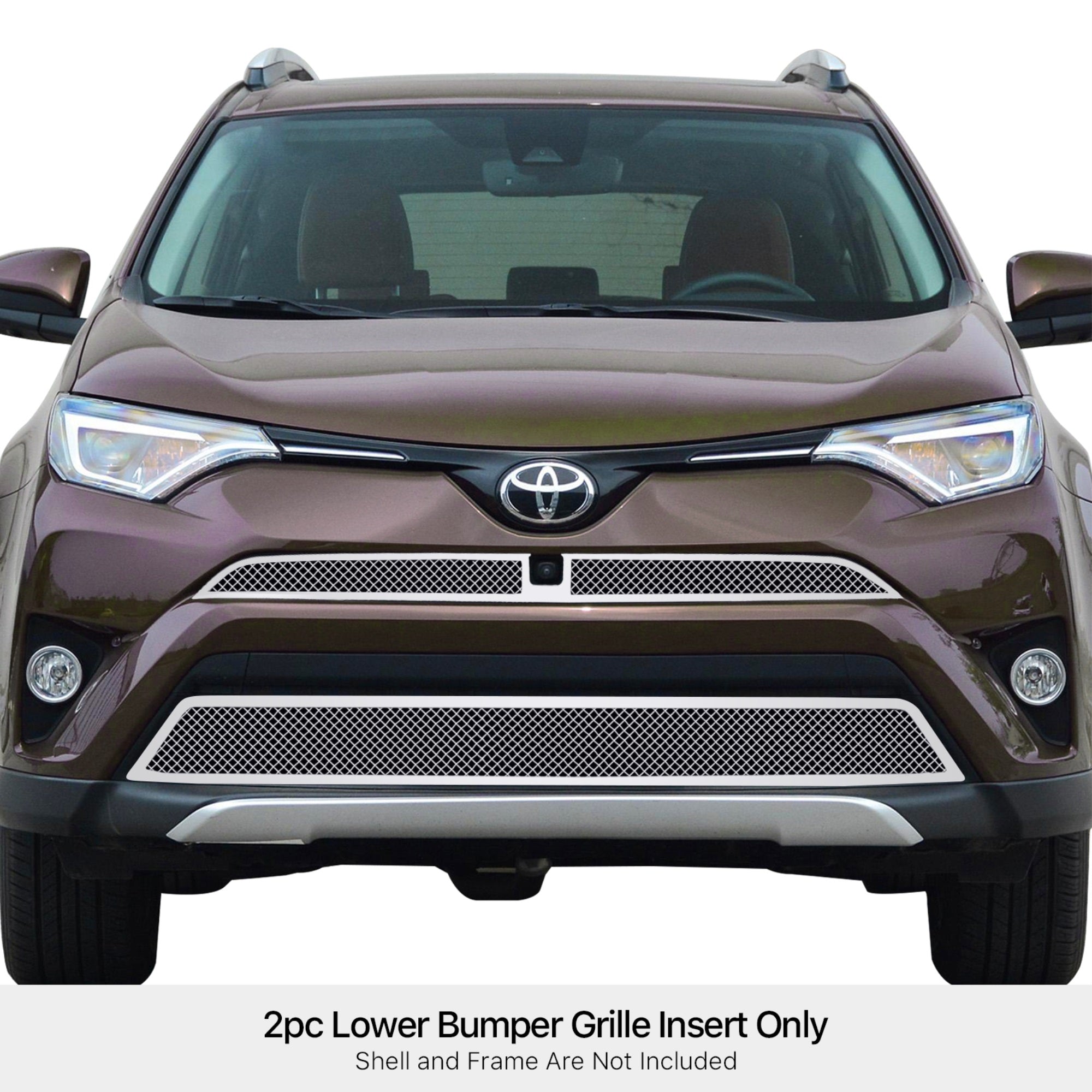 Stainless Steel Lower Bumper Mesh Grille 2016-2018 Toyota RAV4 With Camera (Not for SE)