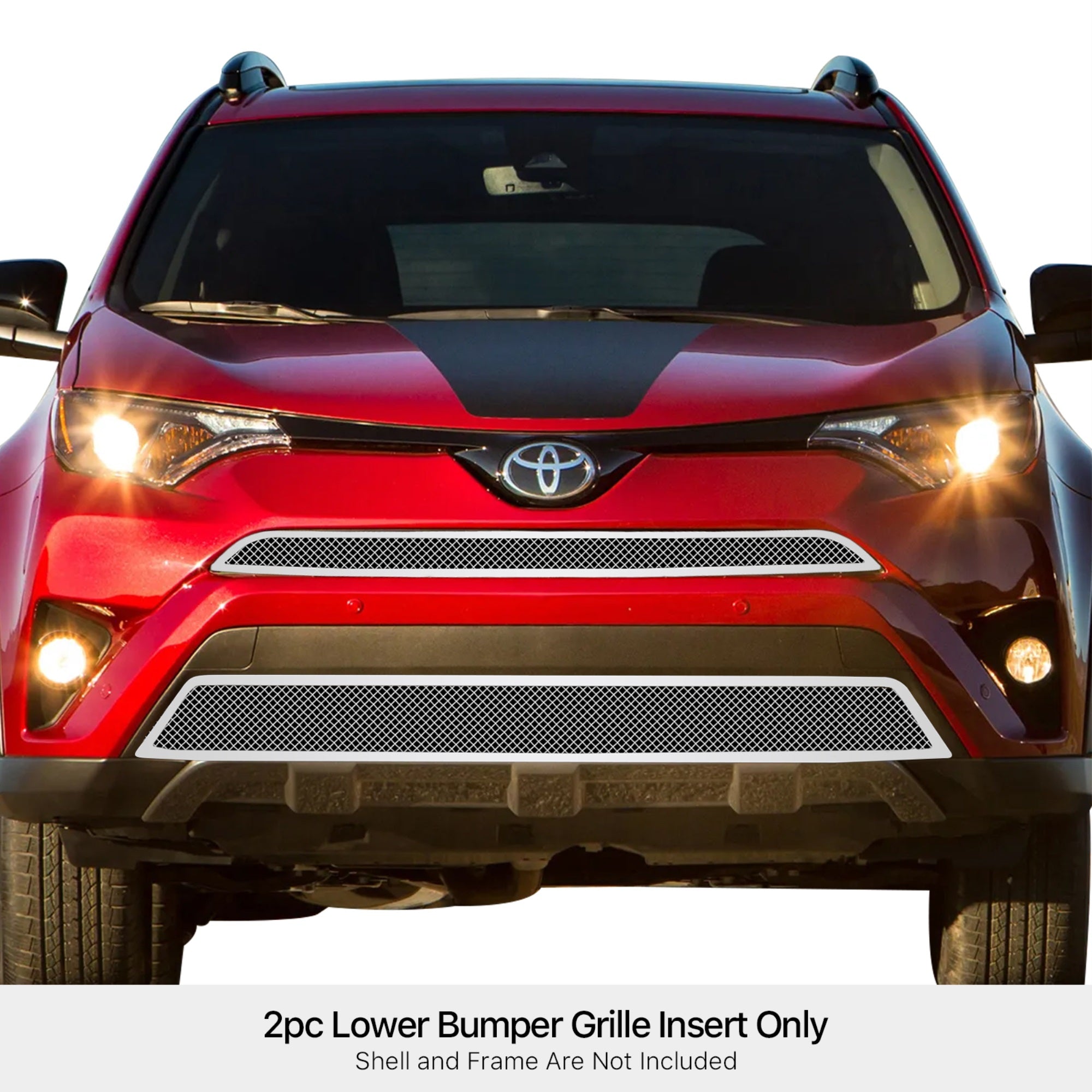 Stainless Steel Lower Bumper Mesh Grille 2016-2018 Toyota RAV4 Without Camera (Not for SE)