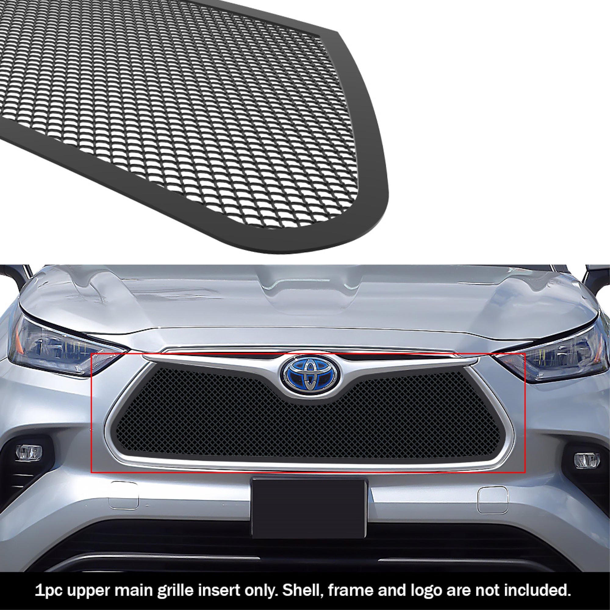 2020-2022 Toyota Highlander Without Camera Stainless Steel Black Powder Coated Finish 1.8 Mm Wire Mesh Black Wire Mesh Grille