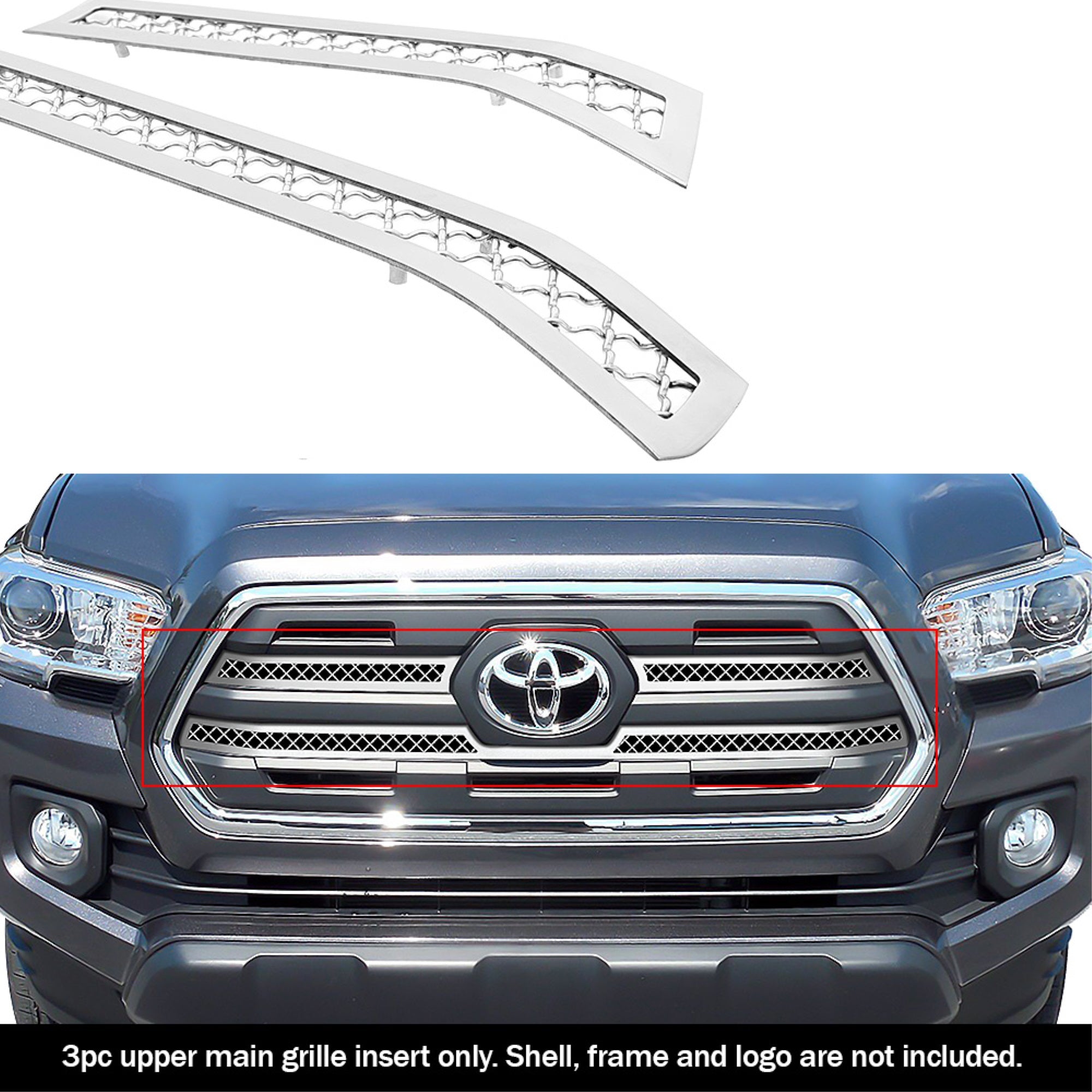 2016-2021 Toyota Tacoma Sr/ 2016-2021 Toyota Tacoma Sr5 Stainless Steel Chrome Finish 2.5Mm Wire Mesh Mesh Grille