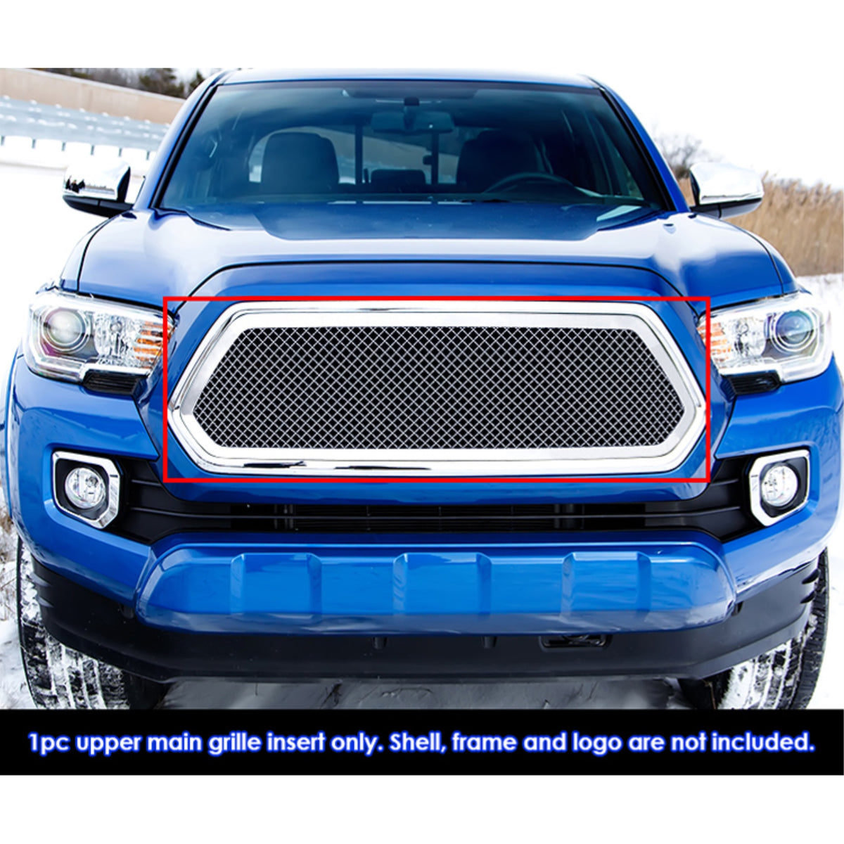 2016-2017 Toyota Tacoma Not Fit With Front Sensor Stainless Steel Polished Finish 2.5 Mm Wire Mesh Mesh Grille
