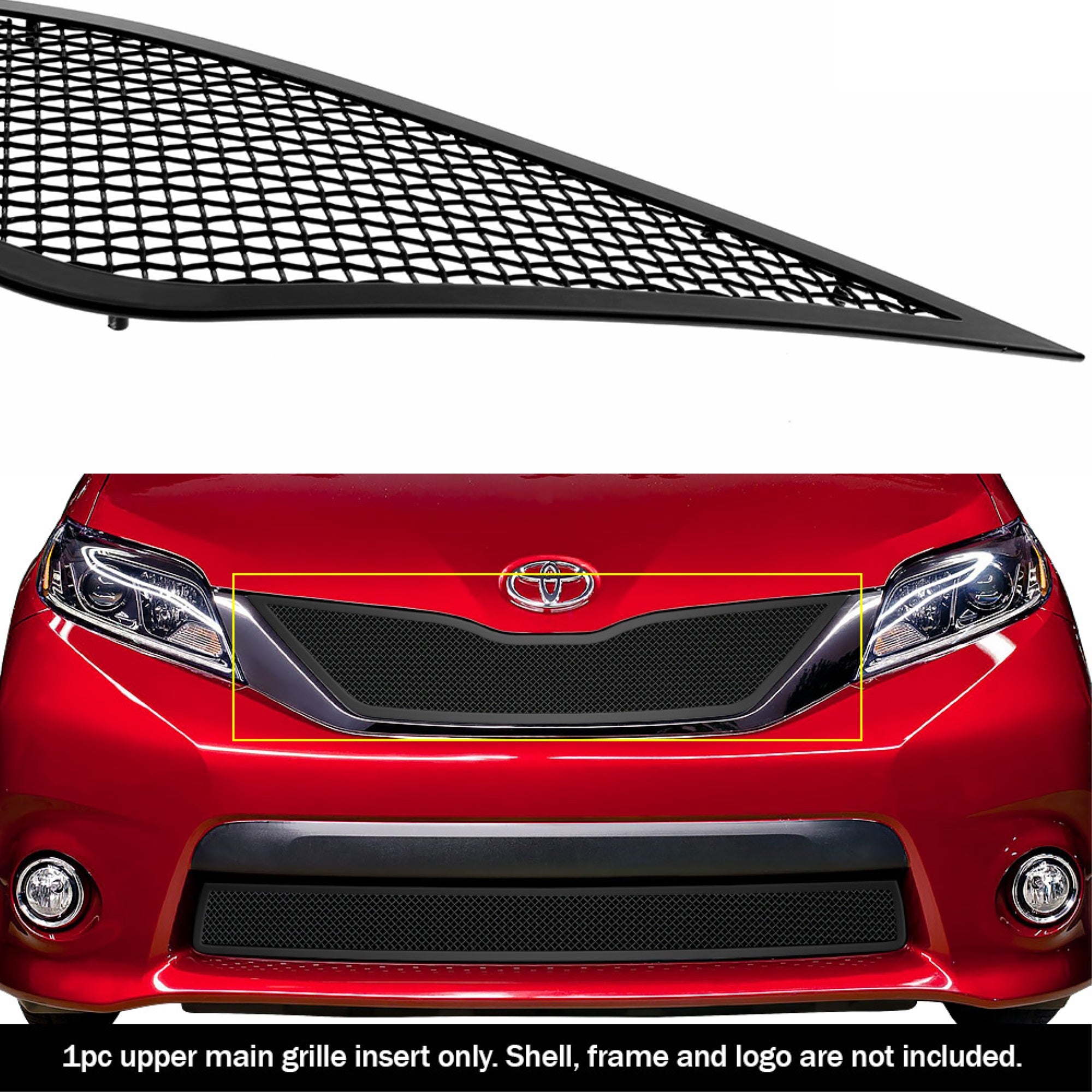 2011-2017 Toyota Sienna Se Only For Honeycomb Style Stainless Steel Black Powder Coated Finish 1.8 Mm Wire Mesh Black Wire Mesh Grille