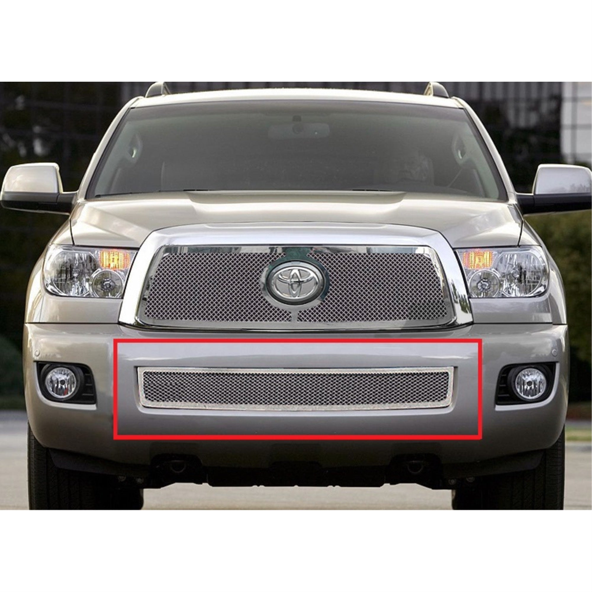 2008-2017 Toyota Sequoia Not For Package With Adapter Cruise Control Stainless Steel Polished Finish 1.8 Mm Wire Mesh Mesh Grille