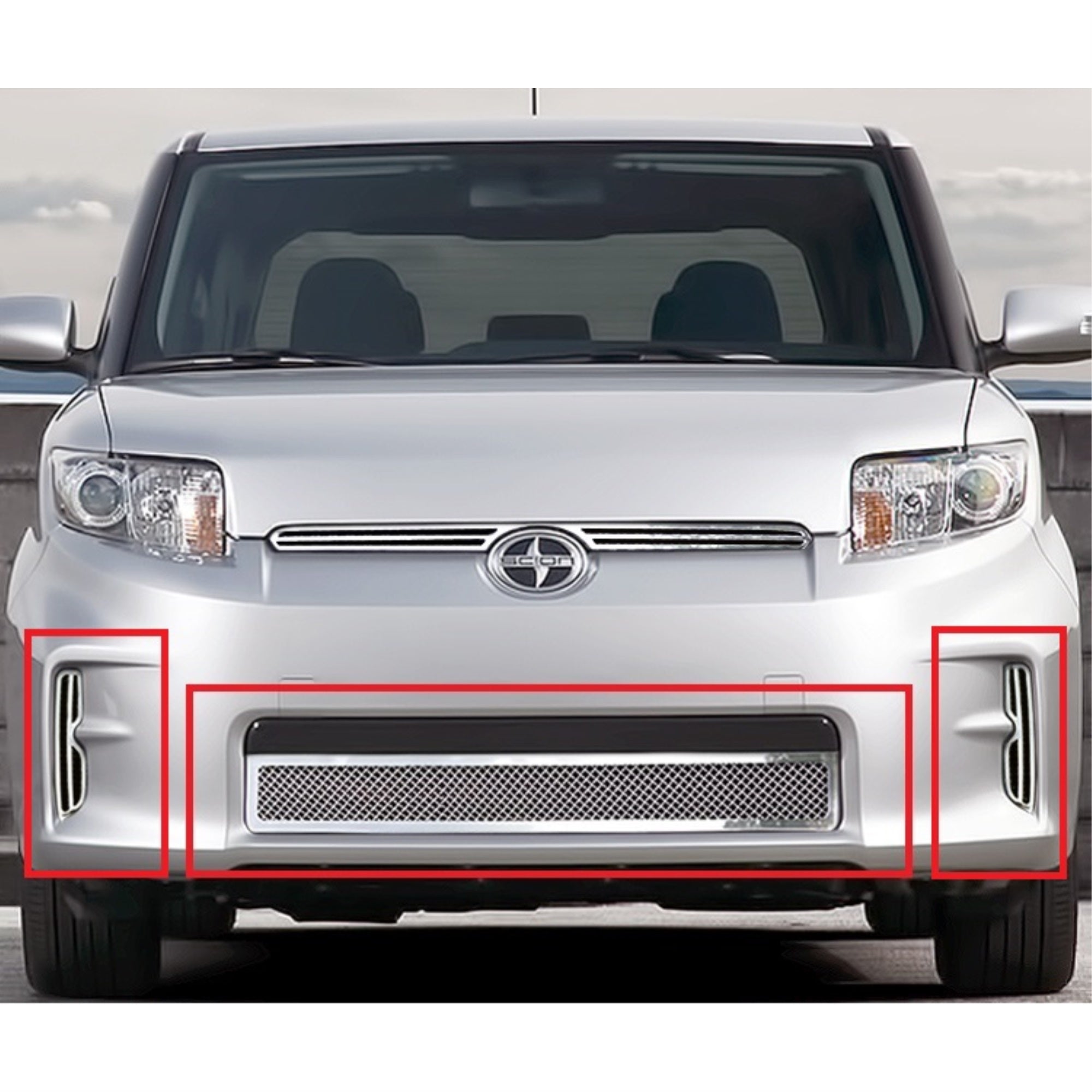 2011-2013 Scion Xb Not For With Foglight Trim And Rs 8.0 Stainless Steel Polished Finish 1.8 Mm Wire Mesh Mesh Grille