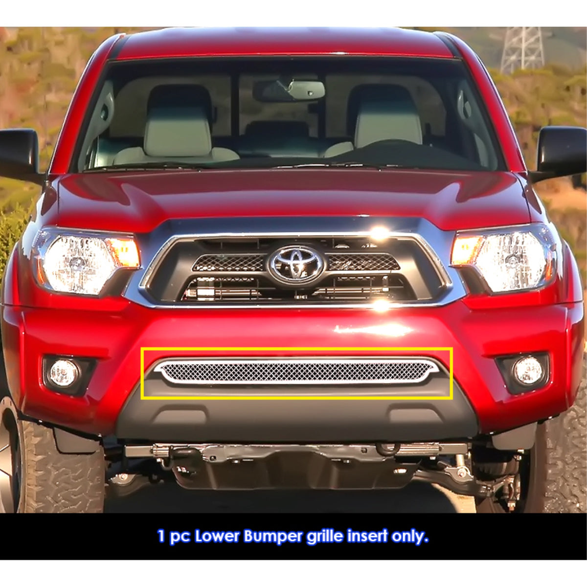 2012-2015 Toyota   Tacoma (Not For X-Runner) Stainless Steel Polished Finish 1.8 Mm Wire Mesh Mesh Grille
