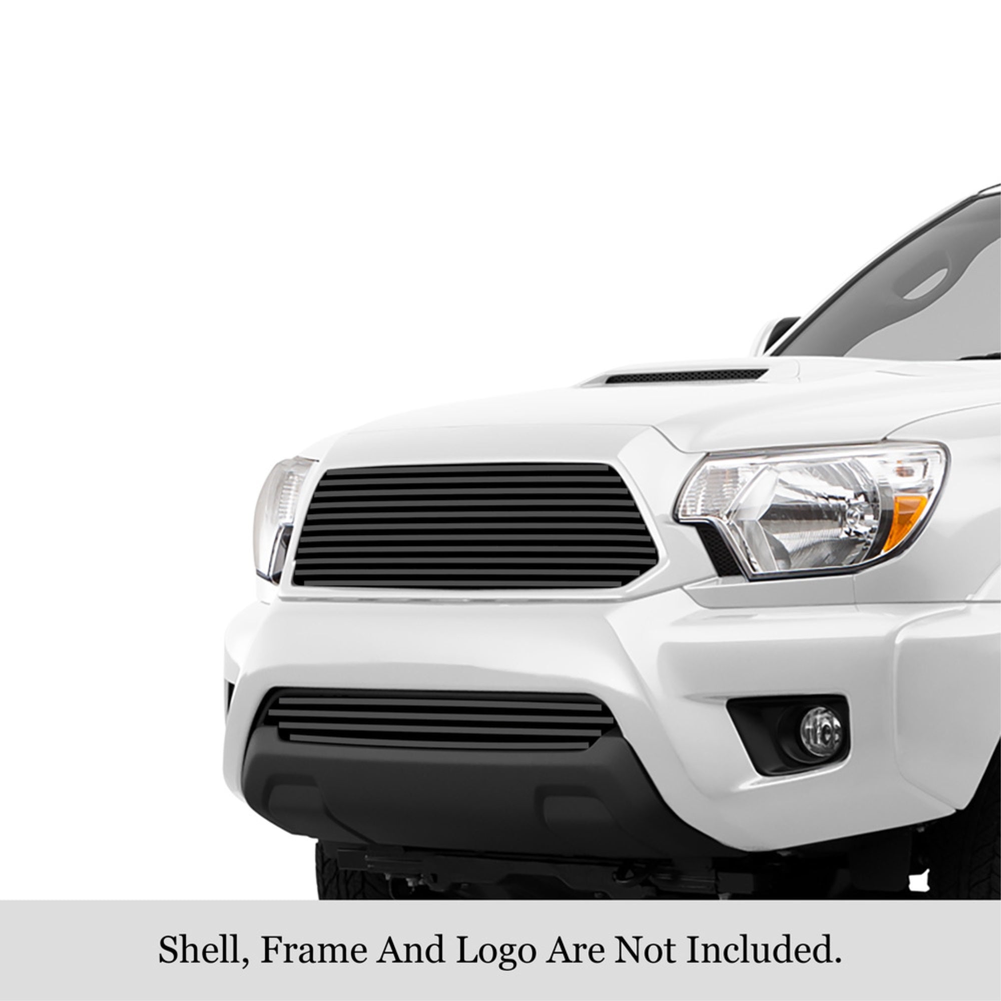 2012-2015 Toyota Tacoma (Not For X-Runner Models) Stainless Steel Black Powder Coated Finish 8X6 Horizontal Billet Black Stainless Steel Billet Grille