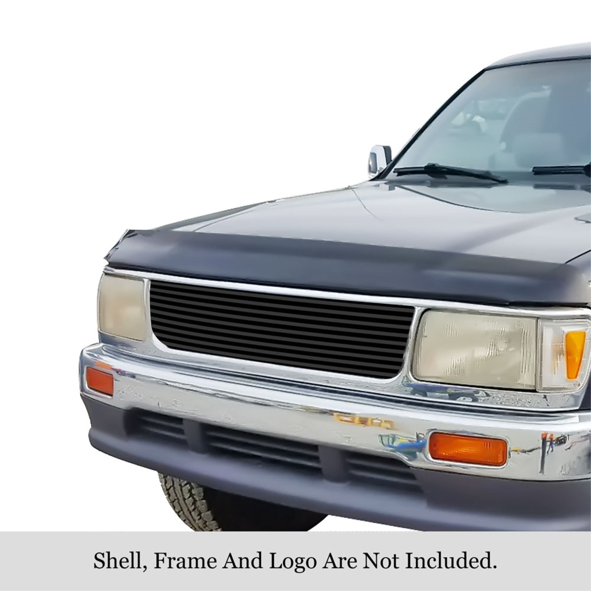 1993-1999 Toyota T-100 Pickup Stainless Steel Black Powder Coated Finish 8X6 Horizontal Billet Black Stainless Steel Billet Grille