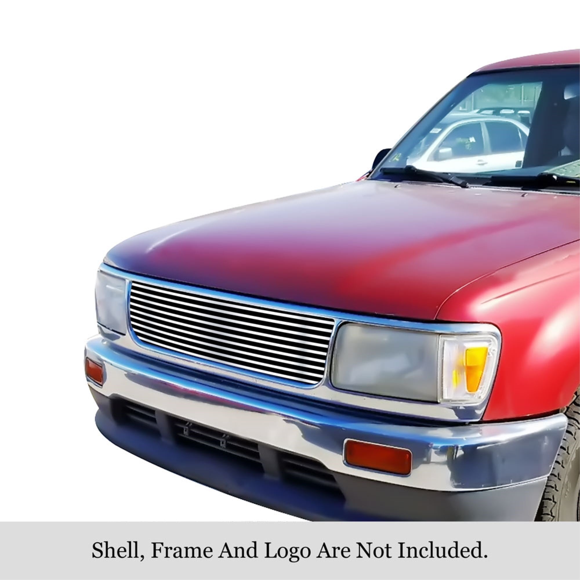 1993-1999 Toyota T-100 Pickup 304 Stainless Steel Polished Finish 8X6 Horizontal Billet Stainless Steel Billet Grille