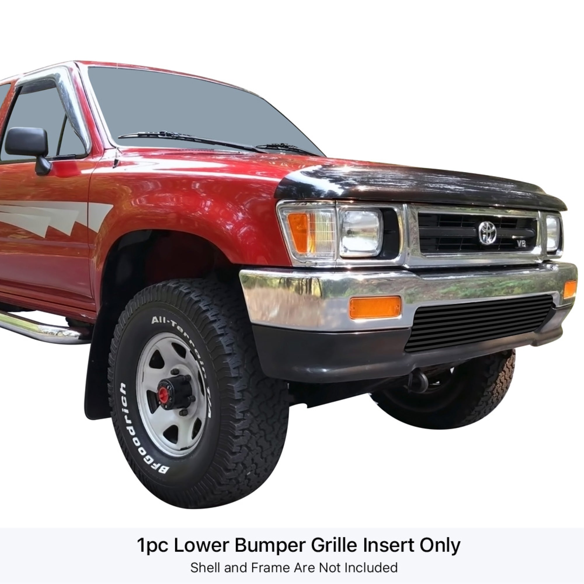 1992-1994 Toyota Pickup 4Wd Stainless Steel Black Powder Coated Finish Horizontal Billet Black Stainless Steel Billet Grille