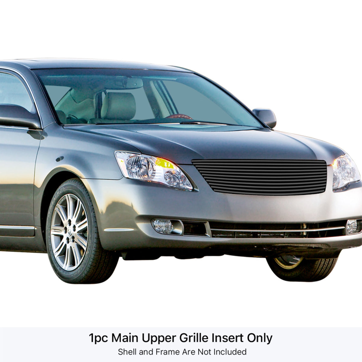 2006-2007 Toyota Avalon Stainless Steel Black Powder Coated Finish 8X6 Horizontal Billet Black Stainless Steel Billet Grille