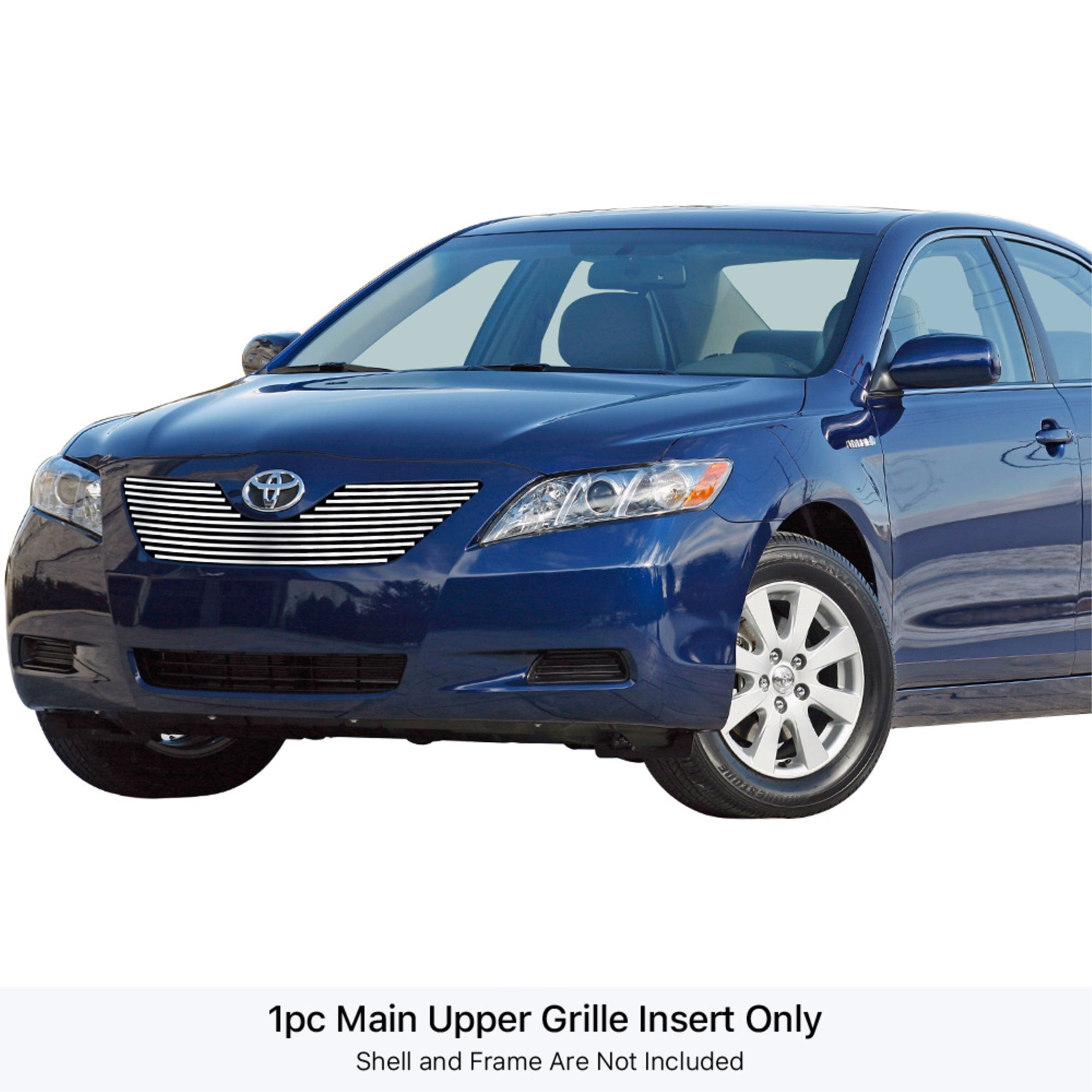 2007-2009 Toyota Camry Stainless Steel Silver Hairline Finish Finish 8X6 Horizontal Billet Stainless Steel Billet Grille