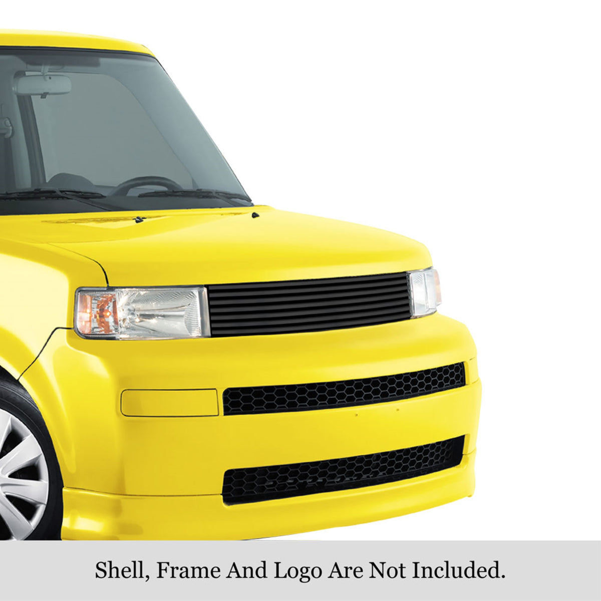 2003-2007 Scion Xb Stainless Steel Black Powder Coated Finish 8X6 Horizontal Billet Black Stainless Steel Billet Grille