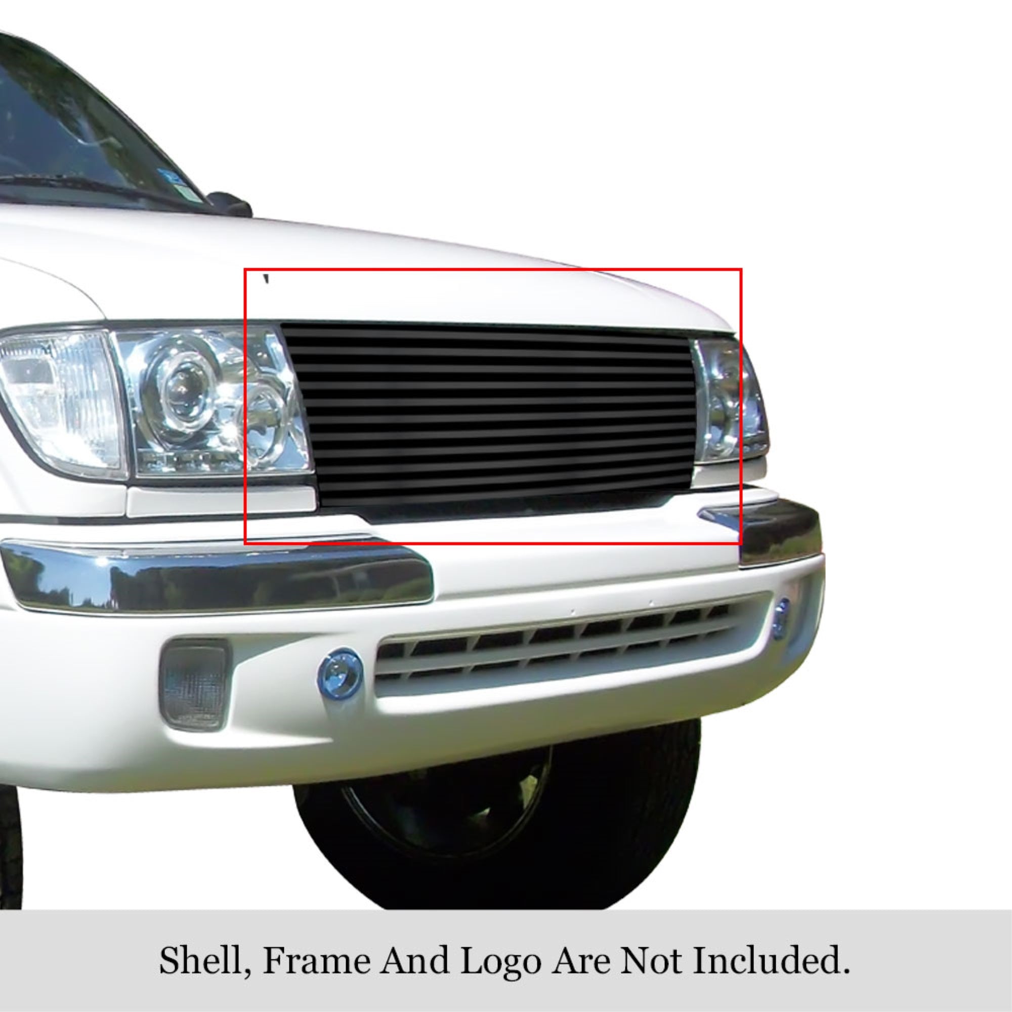 1997-1997 Toyota Tacoma 2Wd/1998-2000 Toyota Tacoma All Models Stainless Steel Black Powder Coated Finish 8X6 Horizontal Billet Black Stainless Steel Billet Grille