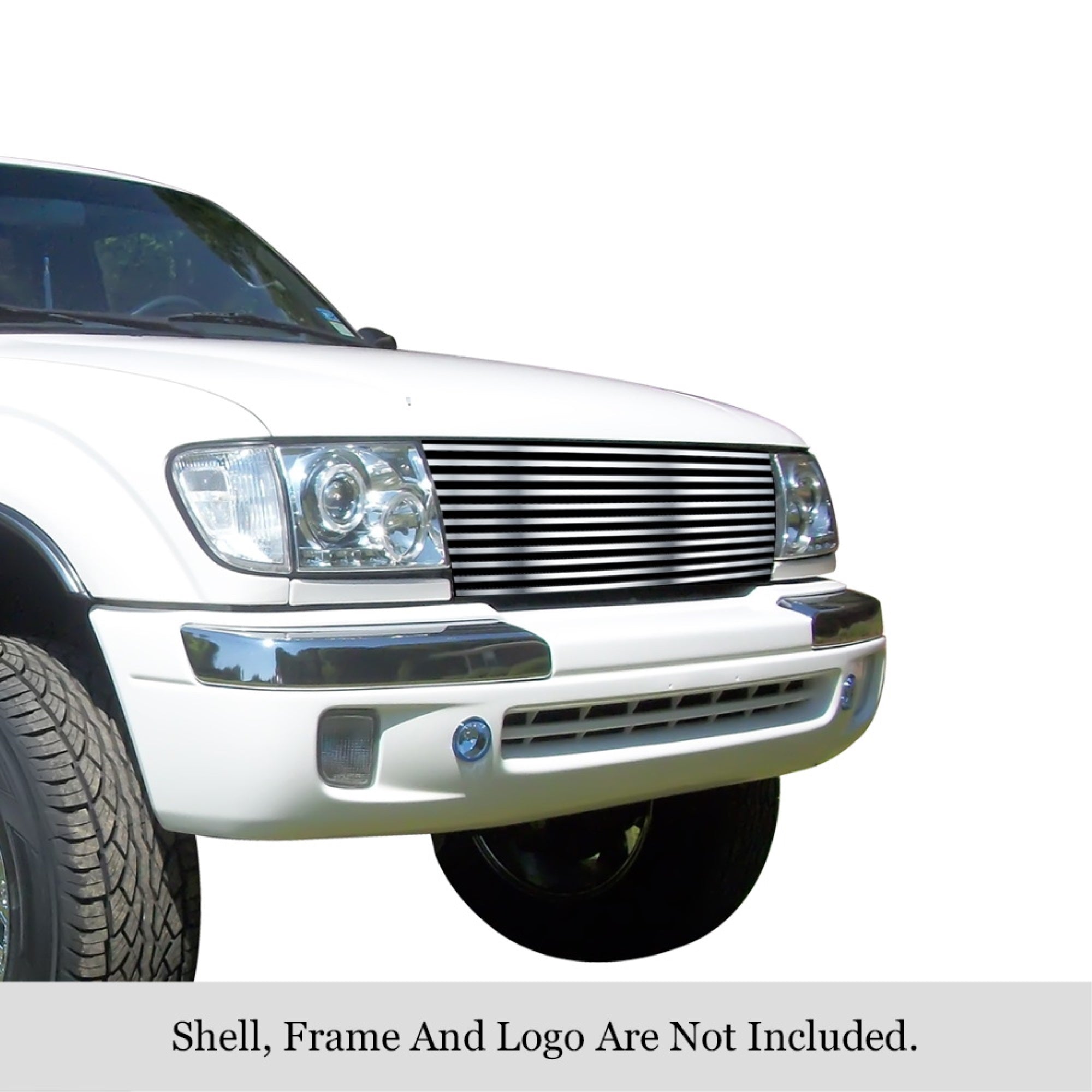1997-1997 Toyota Tacoma 2Wd/1998-2000 Toyota Tacoma All Models 304 Stainless Steel Polished Finish 8X6 Horizontal Billet Stainless Steel Billet Grille