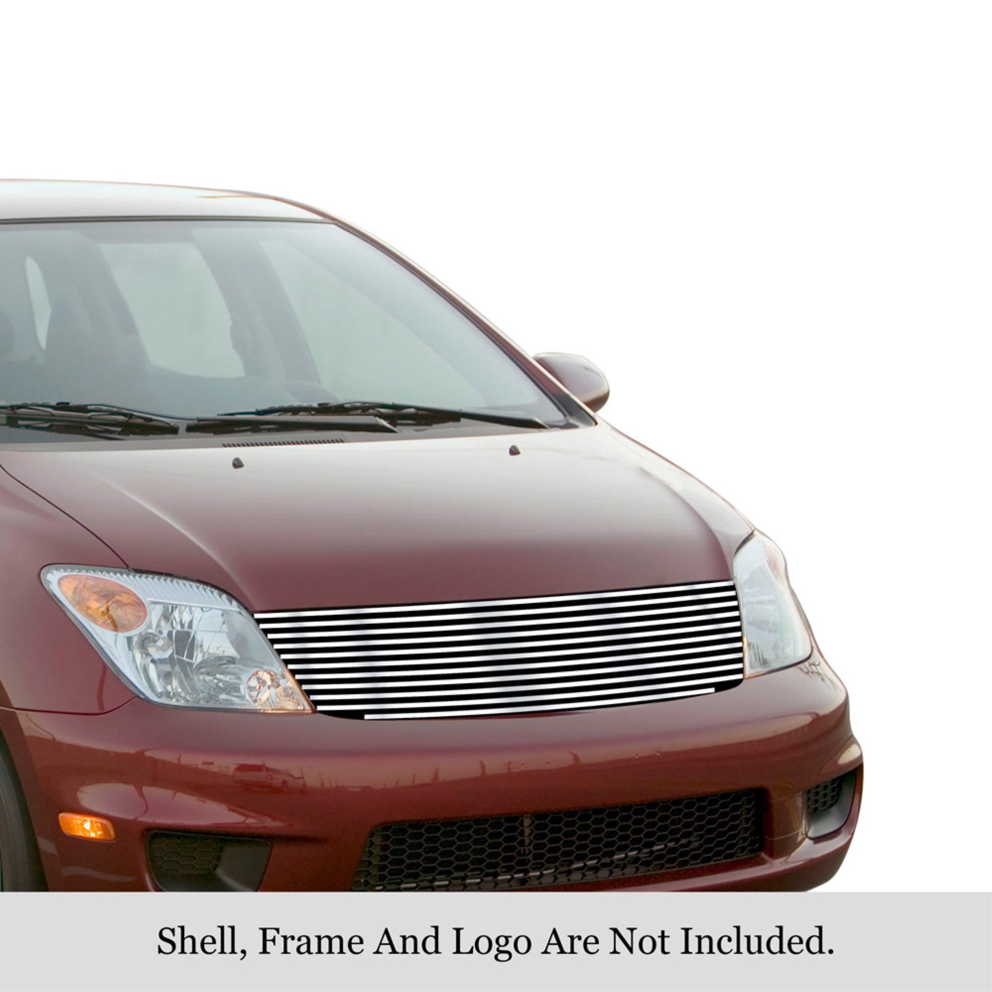 2003-2007 Scion Xa Stainless Steel Silver Hairline Finish Finish 8X6 Horizontal Billet Stainless Steel Billet Grille
