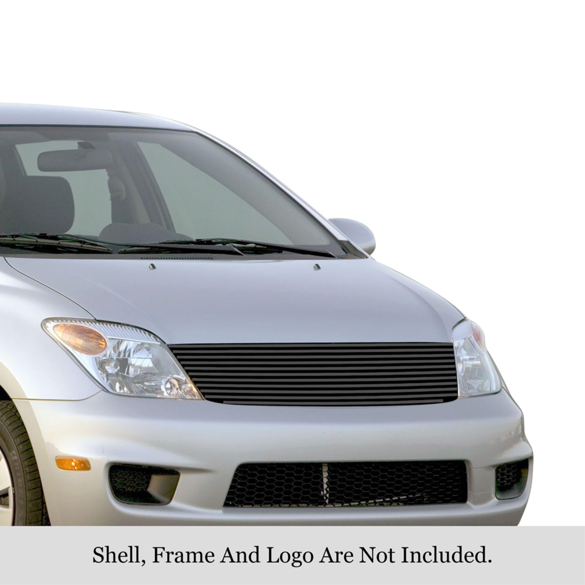 2003-2007 Scion Xa Stainless Steel Black Powder Coated Finish 8X6 Horizontal Billet Black Stainless Steel Billet Grille