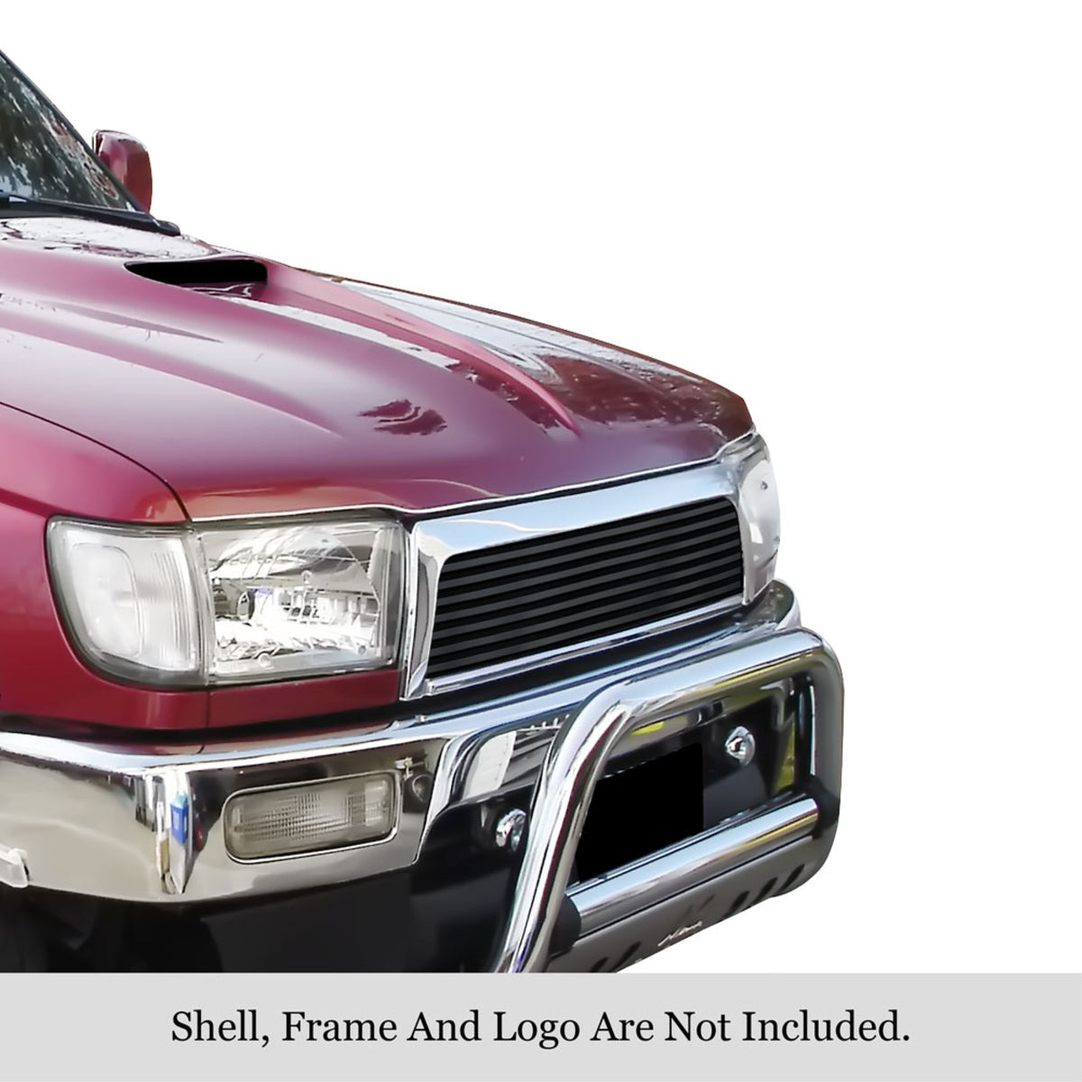 1996-1998 Toyota 4Runner Stainless Steel Black Powder Coated Finish 8X6 Horizontal Billet Black Stainless Steel Billet Grille