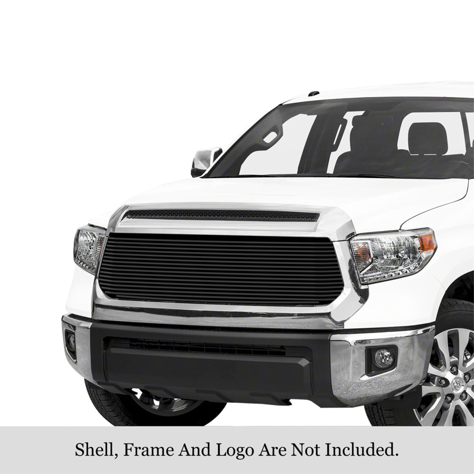2014-2017 Toyota Tundra Not Fit With Front Sensor Behind Logo Stainless Steel Black Powder Coated Finish 8X6 Horizontal Billet Black Stainless Steel Billet Grille