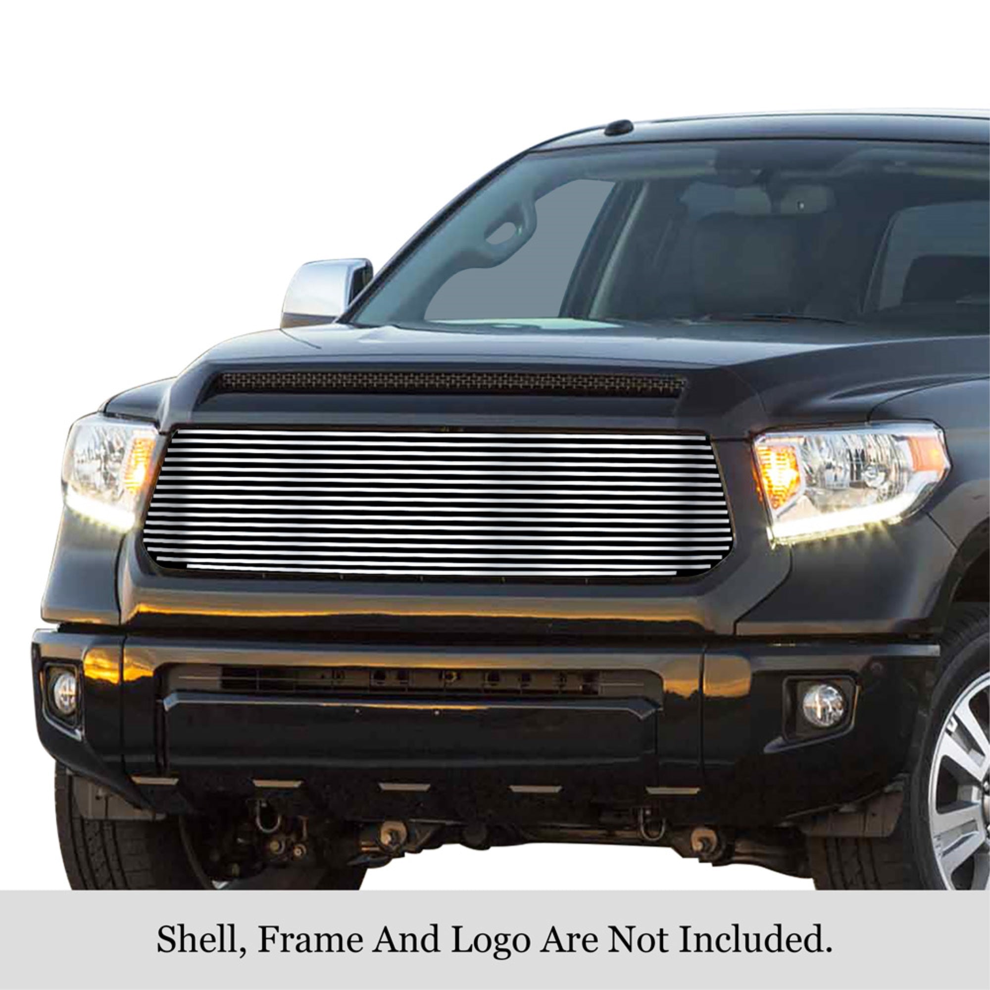 2014-2017 Toyota Tundra Not Fit With Front Sensor Behind Logo 304 Stainless Steel Polished Finish 8X6 Horizontal Billet Stainless Steel Billet Grille