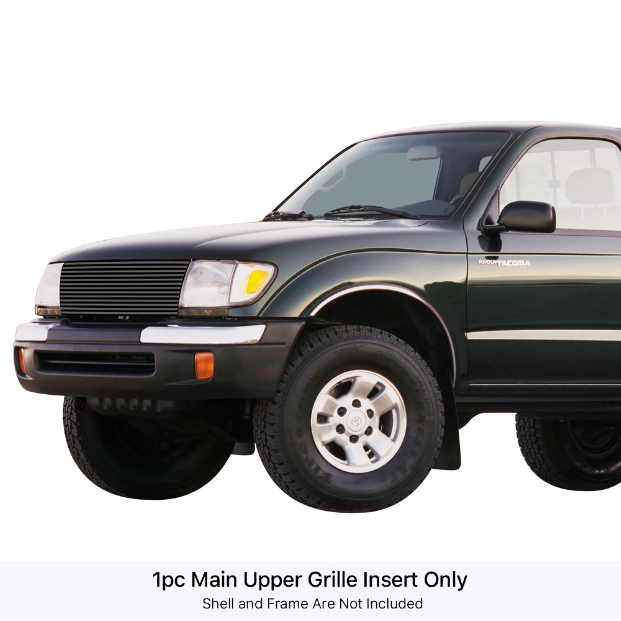 1997-1997 Toyota Tacoma 2Wd/1998-2000 Toyota Tacoma All Models Stainless Steel Black Powder Coated Finish Horizontal Billet Black Stainless Steel Billet Grille