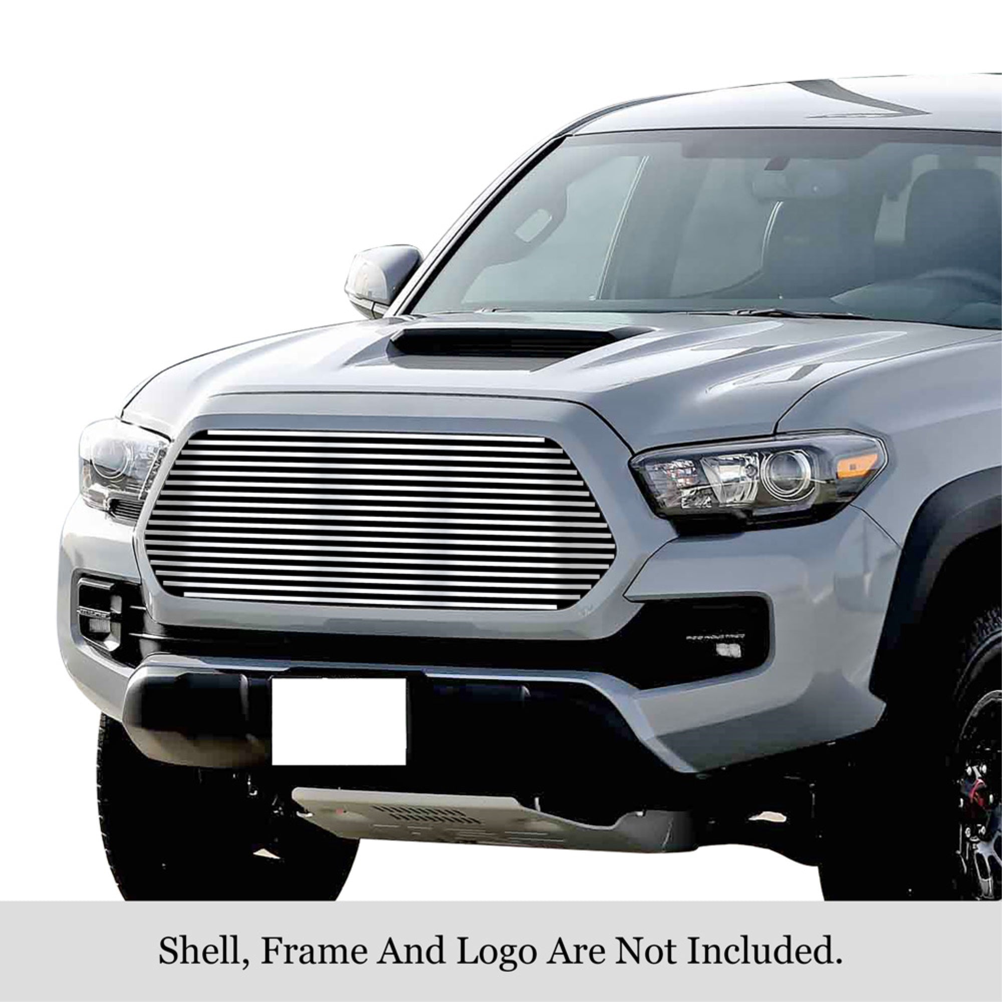 2016-2017 Toyota Tacoma Not Fit With Front Sensor 304 Stainless Steel Polished Finish 8X6 Horizontal Billet Stainless Steel Billet Grille