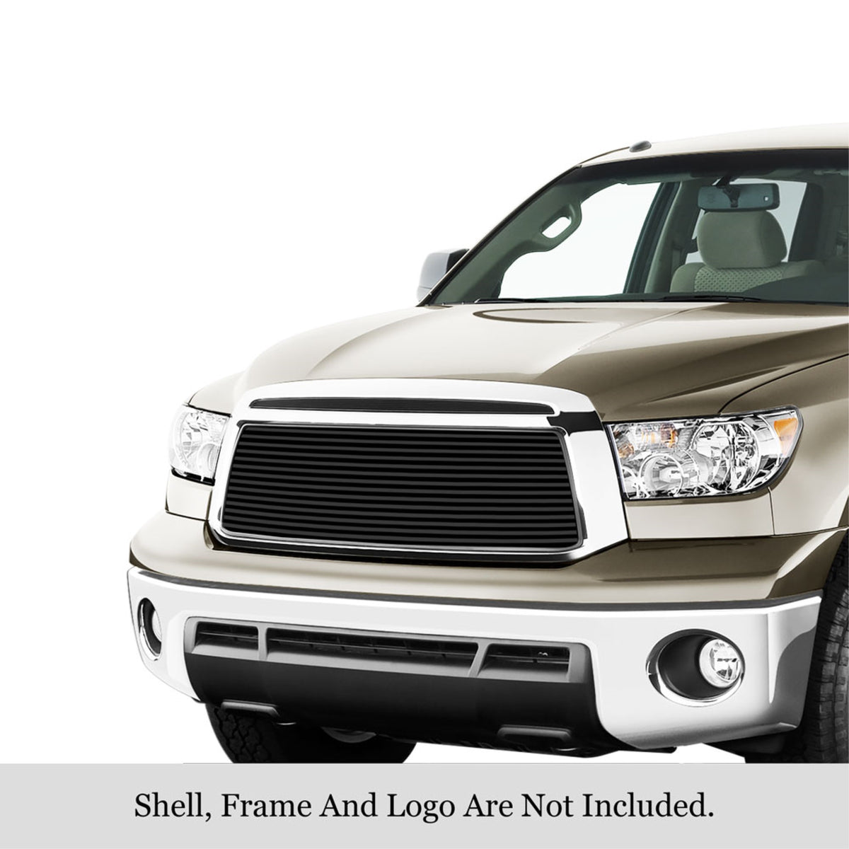 2010-2013 Toyota Tundra 1 Pc Without Logo Show Stainless Steel Black Powder Coated Finish 8X6 Horizontal Billet Black Stainless Steel Billet Grille