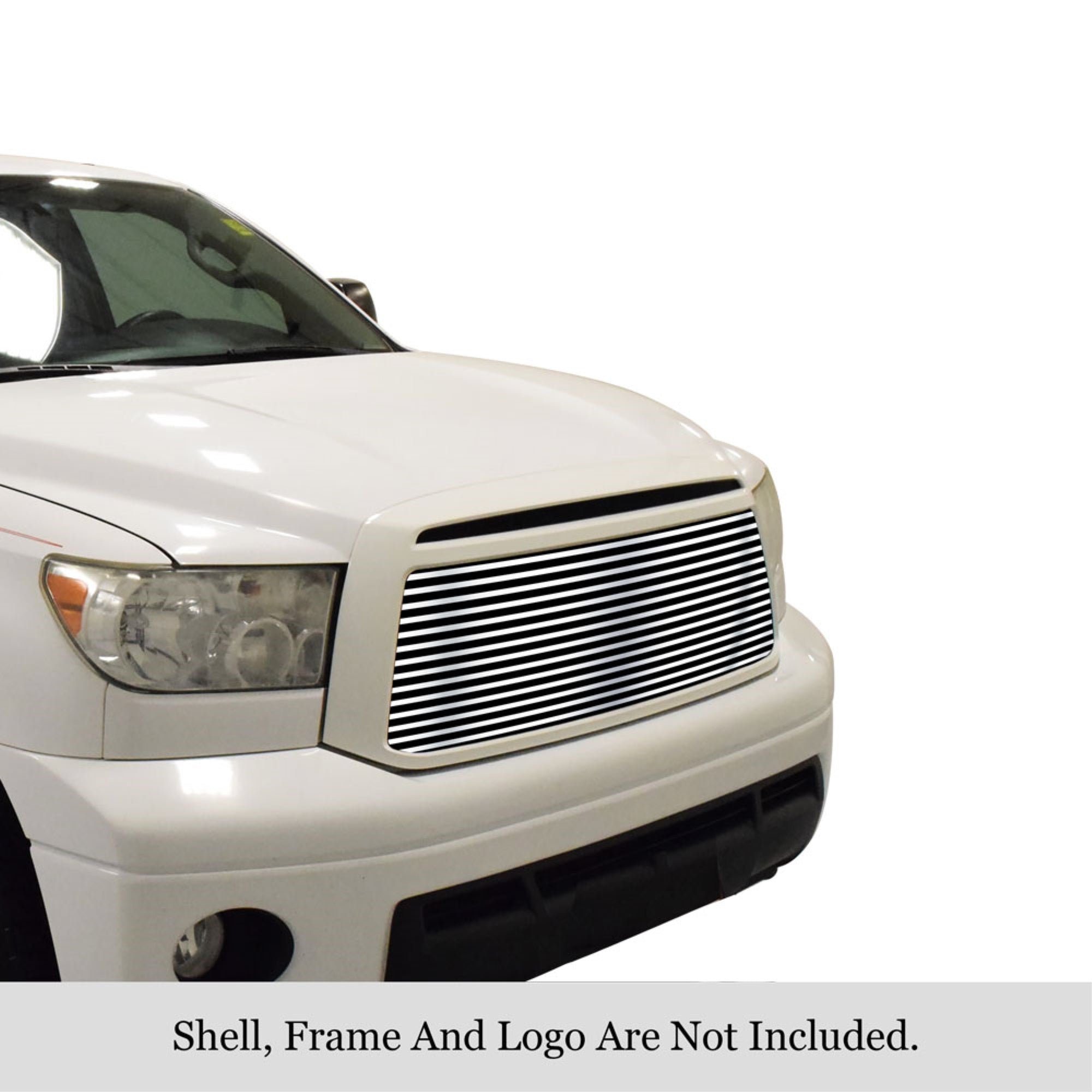 2010-2013 Toyota Tundra 1 Pc Without Logo Show 304 Stainless Steel Polished Finish 8X6 Horizontal Billet Stainless Steel Billet Grille