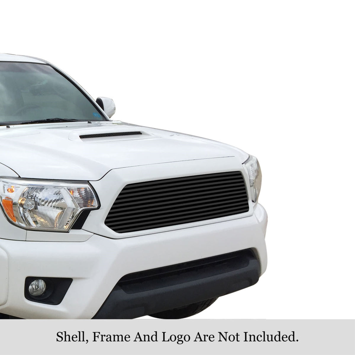 2012-2015 Toyota   Tacoma Stainless Steel Black Powder Coated Finish 8X6 Horizontal Billet Black Stainless Steel Billet Grille
