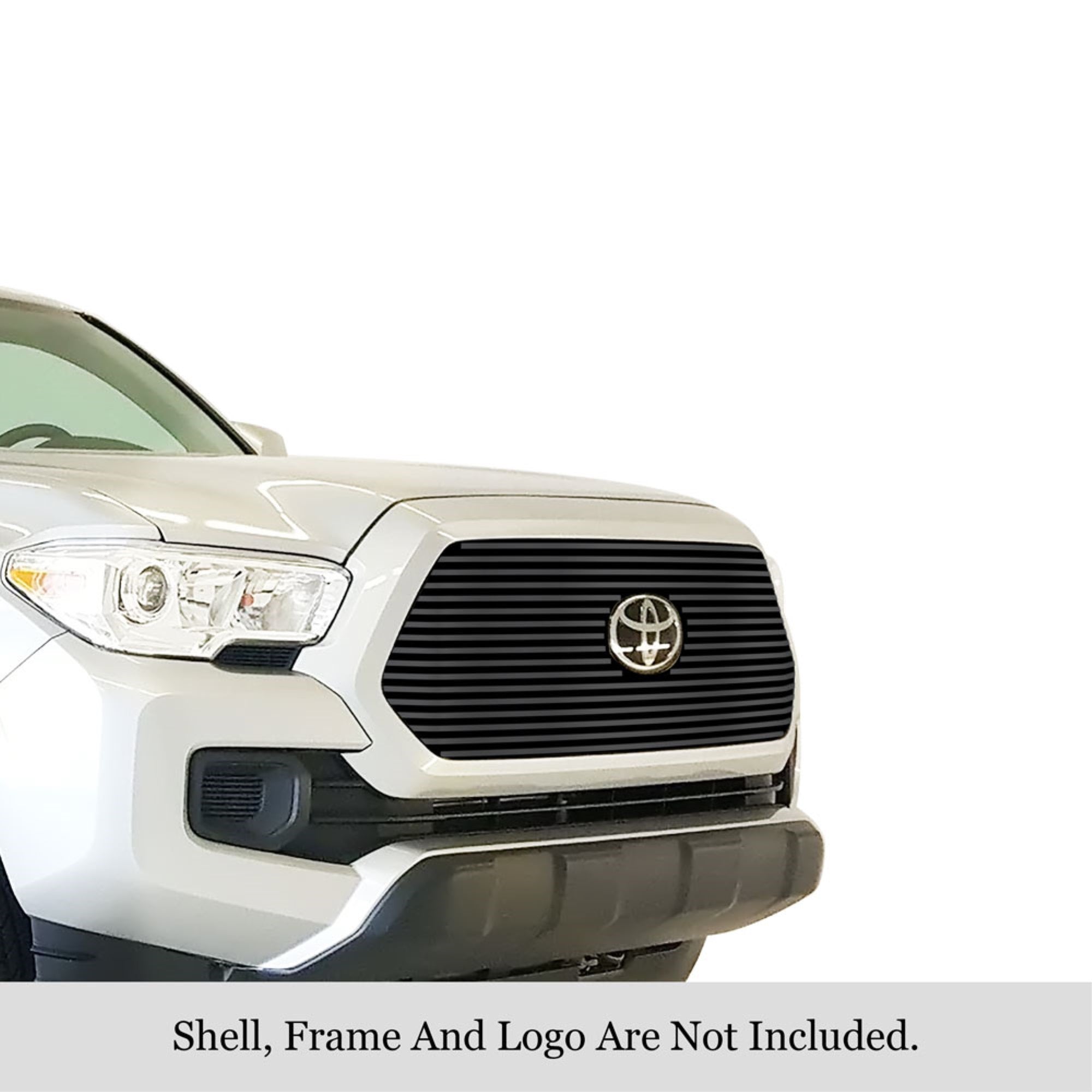 2018-2019 Toyota Tacoma With Front Sensor Tss Stainless Steel Black Powder Coated Finish 8X6 Horizontal Billet Black Stainless Steel Billet Grille