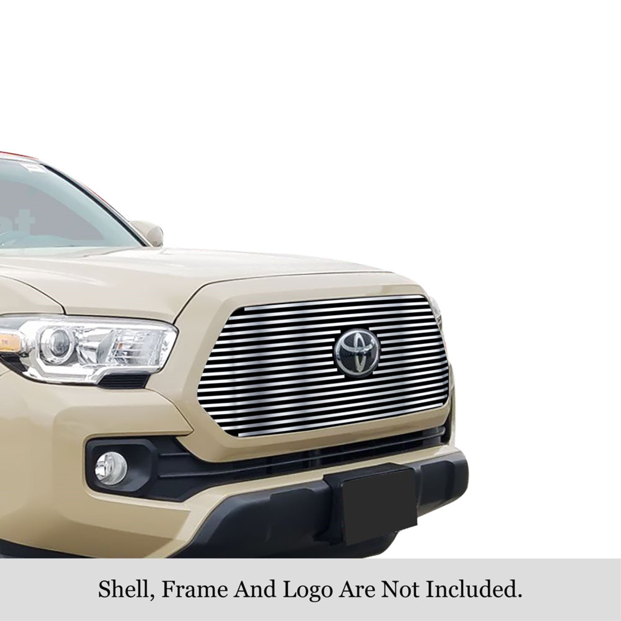 2018-2019 Toyota Tacoma With Front Sensor Tss 304 Stainless Steel Polished Finish 8X6 Horizontal Billet Stainless Steel Billet Grille