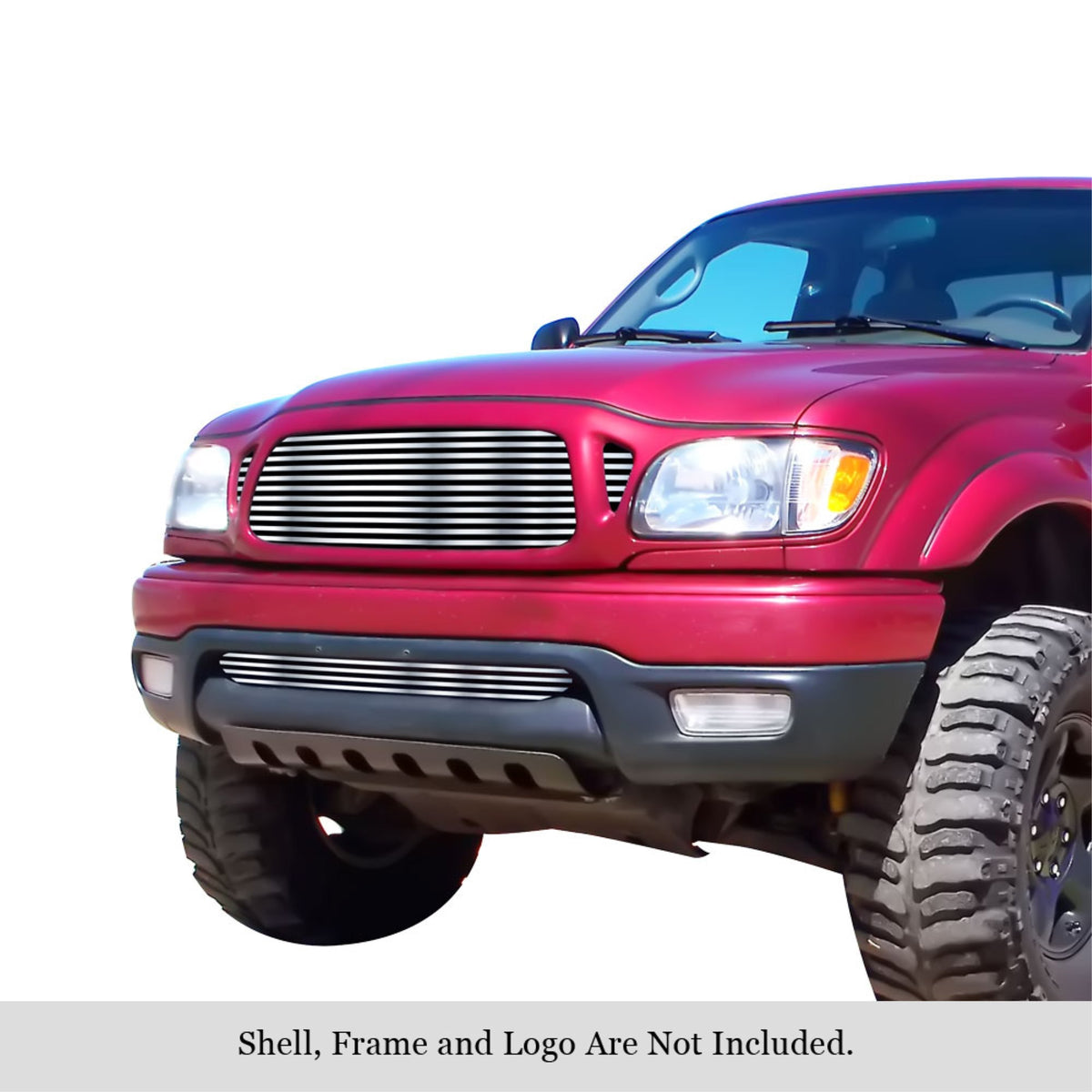 2001-2004 Toyota Tacoma Prerunner 4Wd 304 Stainless Steel Polished Finish 8X6 Horizontal Billet Stainless Steel Billet Grille