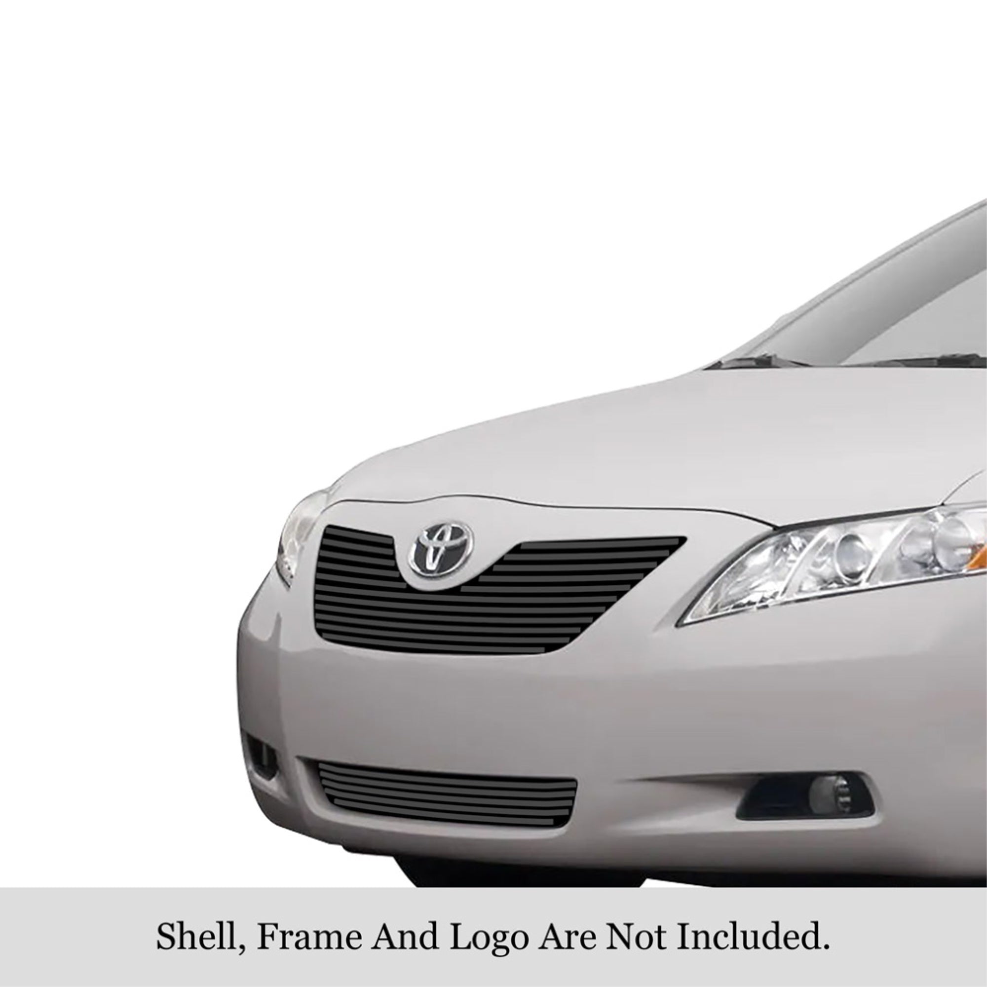 2007-2009 Toyota Camry Stainless Steel Black Powder Coated Finish 8X6 Horizontal Billet Black Stainless Steel Billet Grille