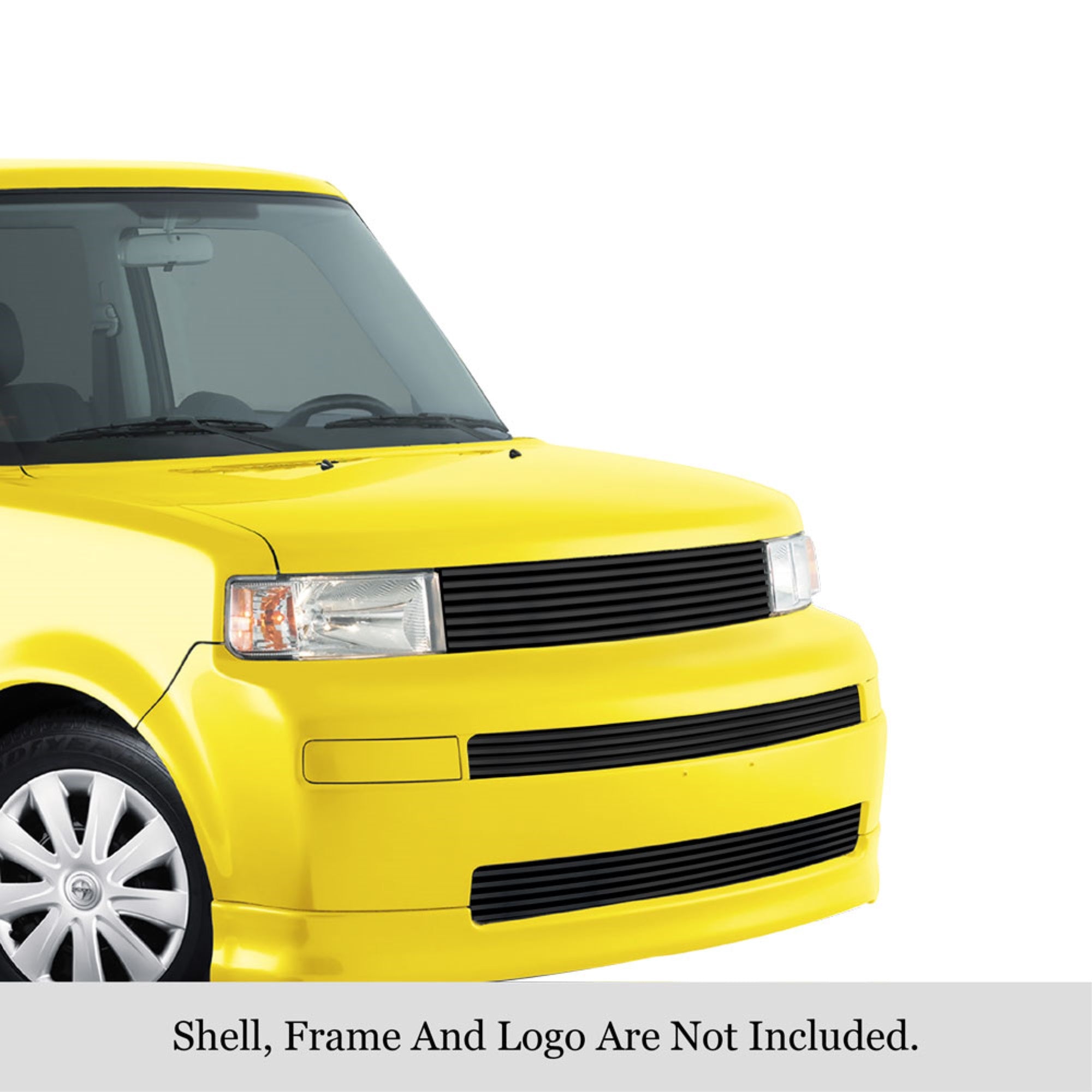 2003-2007 Scion Xb Stainless Steel Black Powder Coated Finish 8X6 Horizontal Billet Black Stainless Steel Billet Grille
