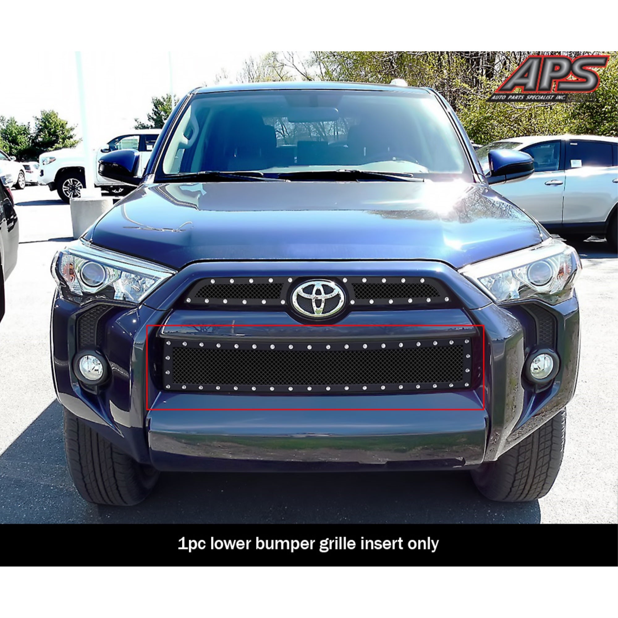 2014-2022 Toyota 4Runner Not For Limited Edition STAINLESS STEEL BLACK POWDER COATED Finish 1.8 MM WIRE MESH RIVET STYLE Rivet Grille