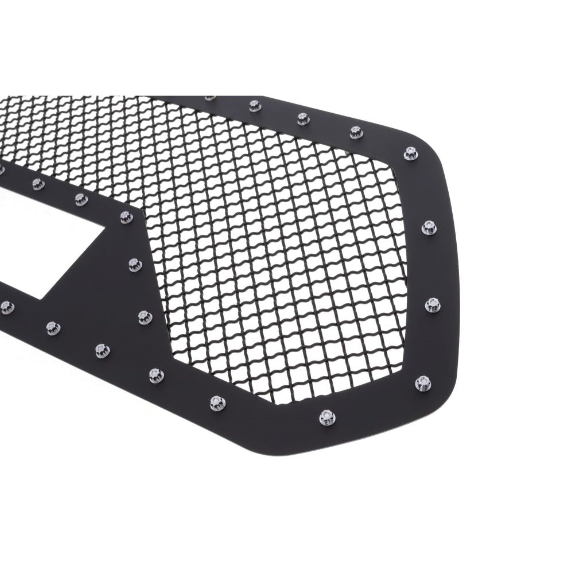 2016-2017 Toyota Tacoma Not Fit With Front Sensor Stainless Steel Black Powder Coated Finish 2.5 Mm Wire Mesh Rivet Style Rivet Grille