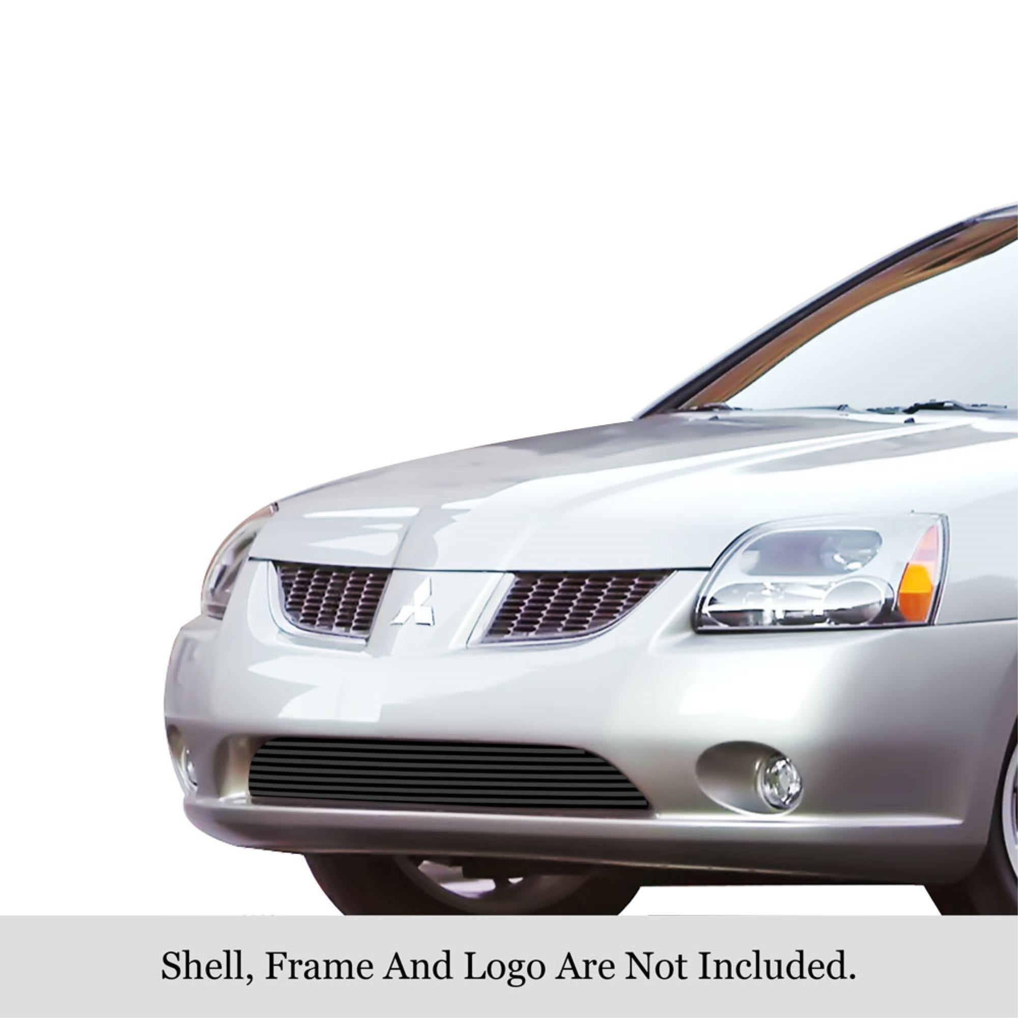 2004-2006 Mitsubishi Galant Stainless Steel Black Powder Coated Finish 8X6 Horizontal Billet Black Stainless Steel Billet Grille