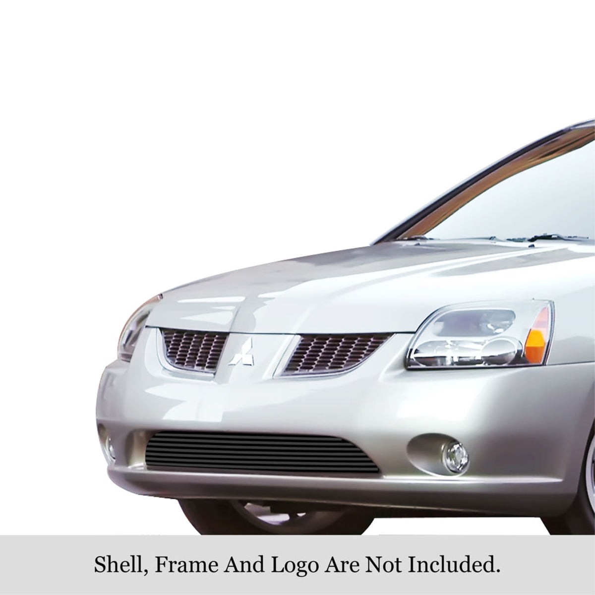 2004-2006 Mitsubishi Galant Stainless Steel Black Powder Coated Finish 8X6 Horizontal Billet Black Stainless Steel Billet Grille