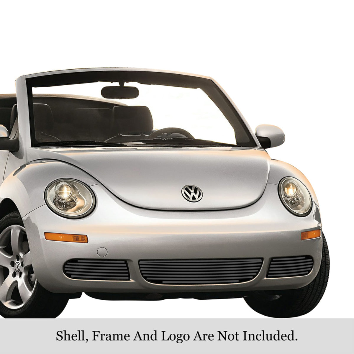 2006-2011 Volkswagen Beetle Stainless Steel Black Powder Coated Finish 8X6 Horizontal Billet Black Stainless Steel Billet Grille