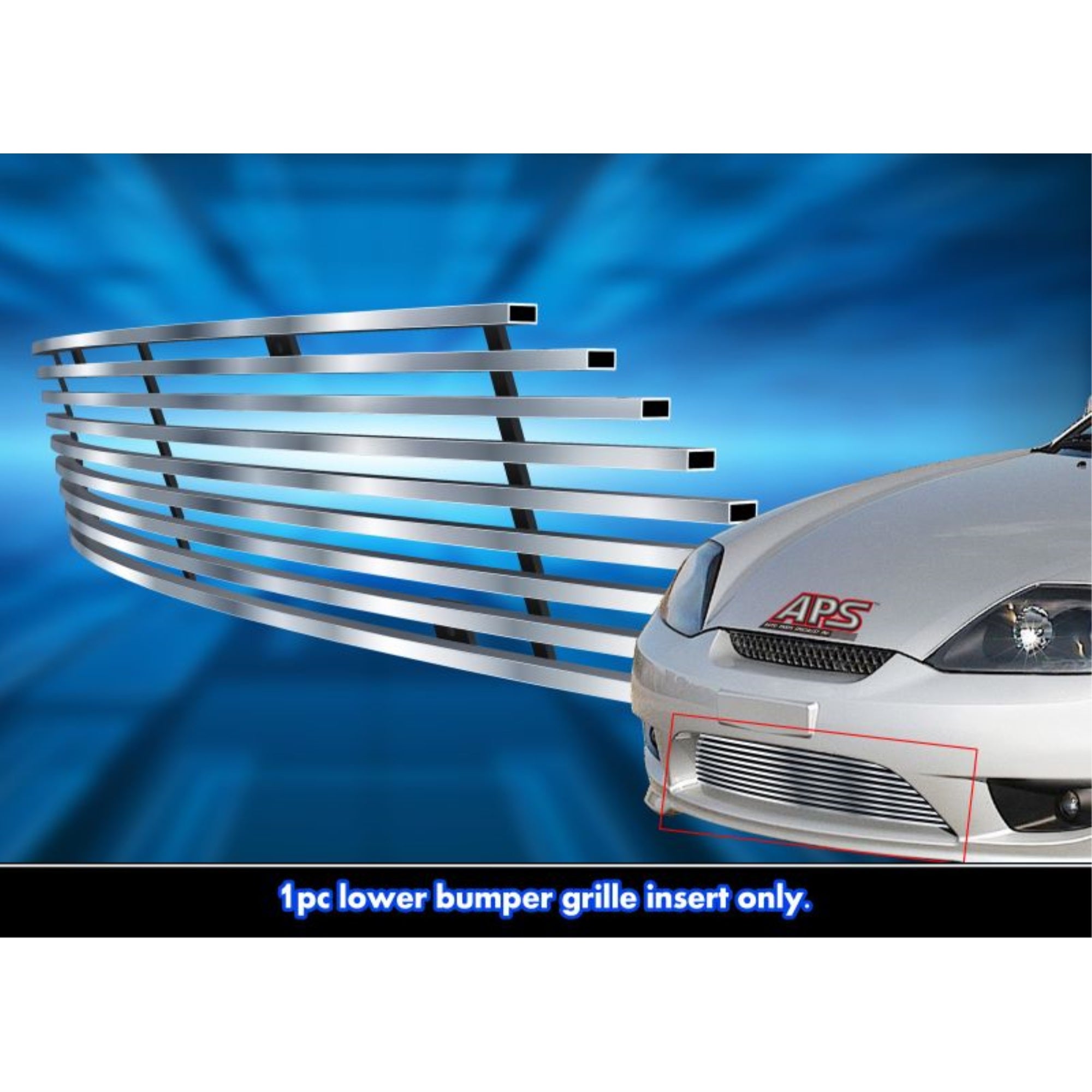 2005-2006 Hyundai Tiburon Stainless Steel Silver Hairline Finish Finish Horizontal Billet Stainless Steel Billet Grille