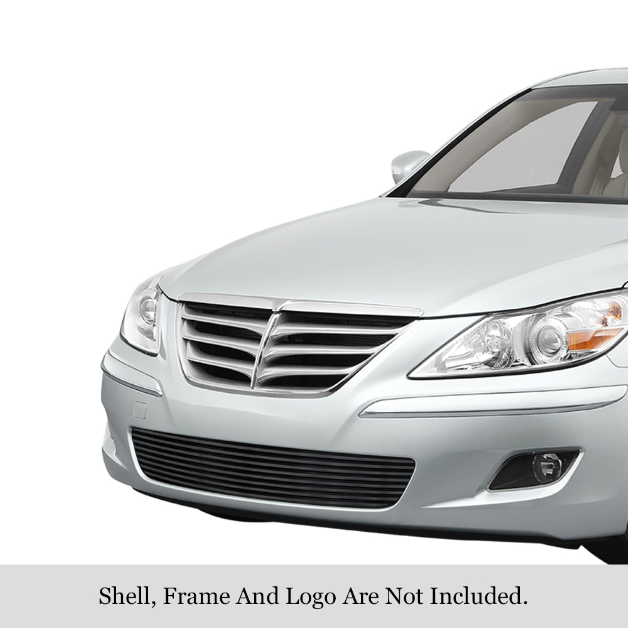 2009-2011 Hyundai Genesis Sedan Stainless Steel Black Powder Coated Finish Horizontal Billet Black Stainless Steel Billet Grille
