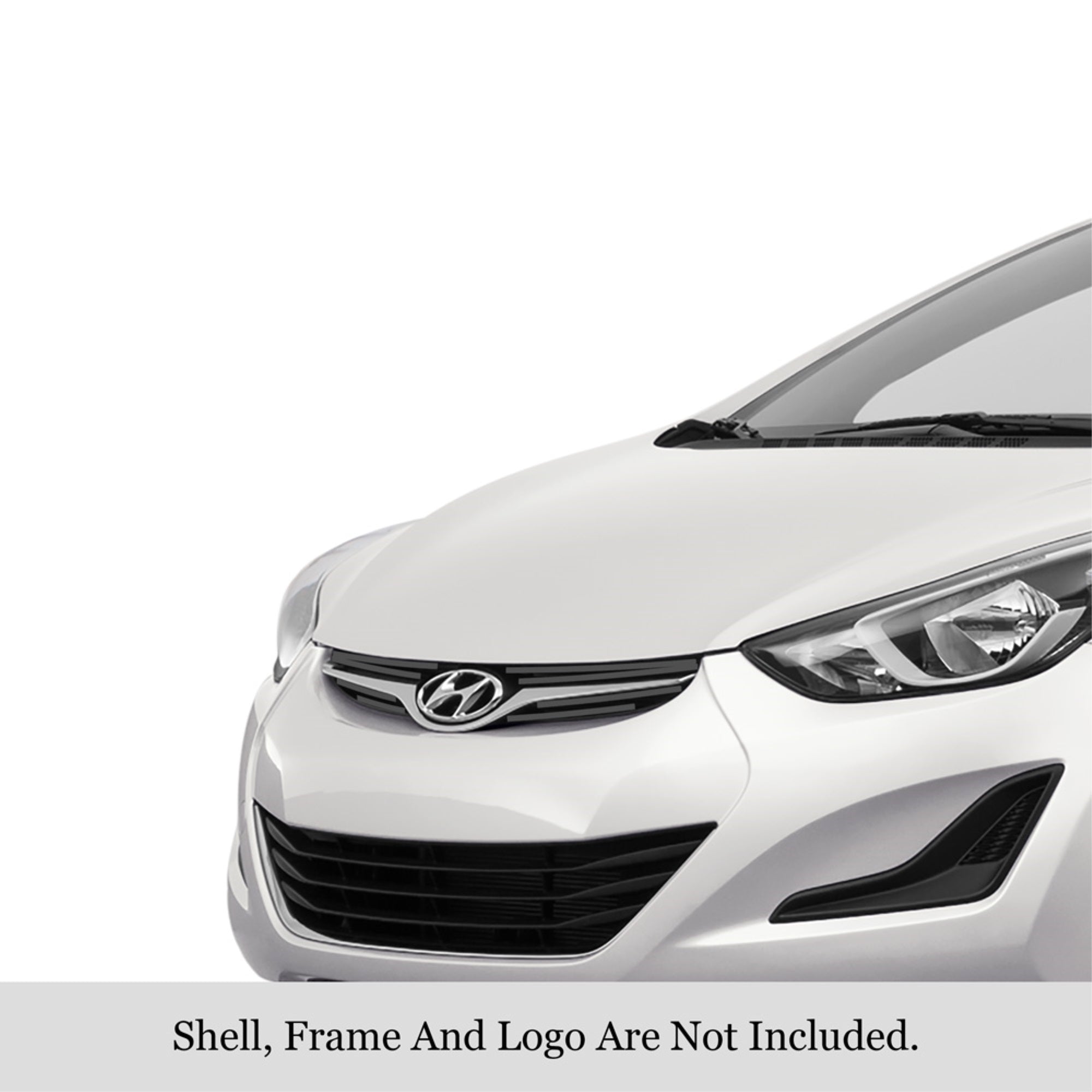2012-2016 Hyundai Elantra Stainless Steel Black Powder Coated Finish 8X6 Horizontal Billet Black Stainless Steel Billet Grille
