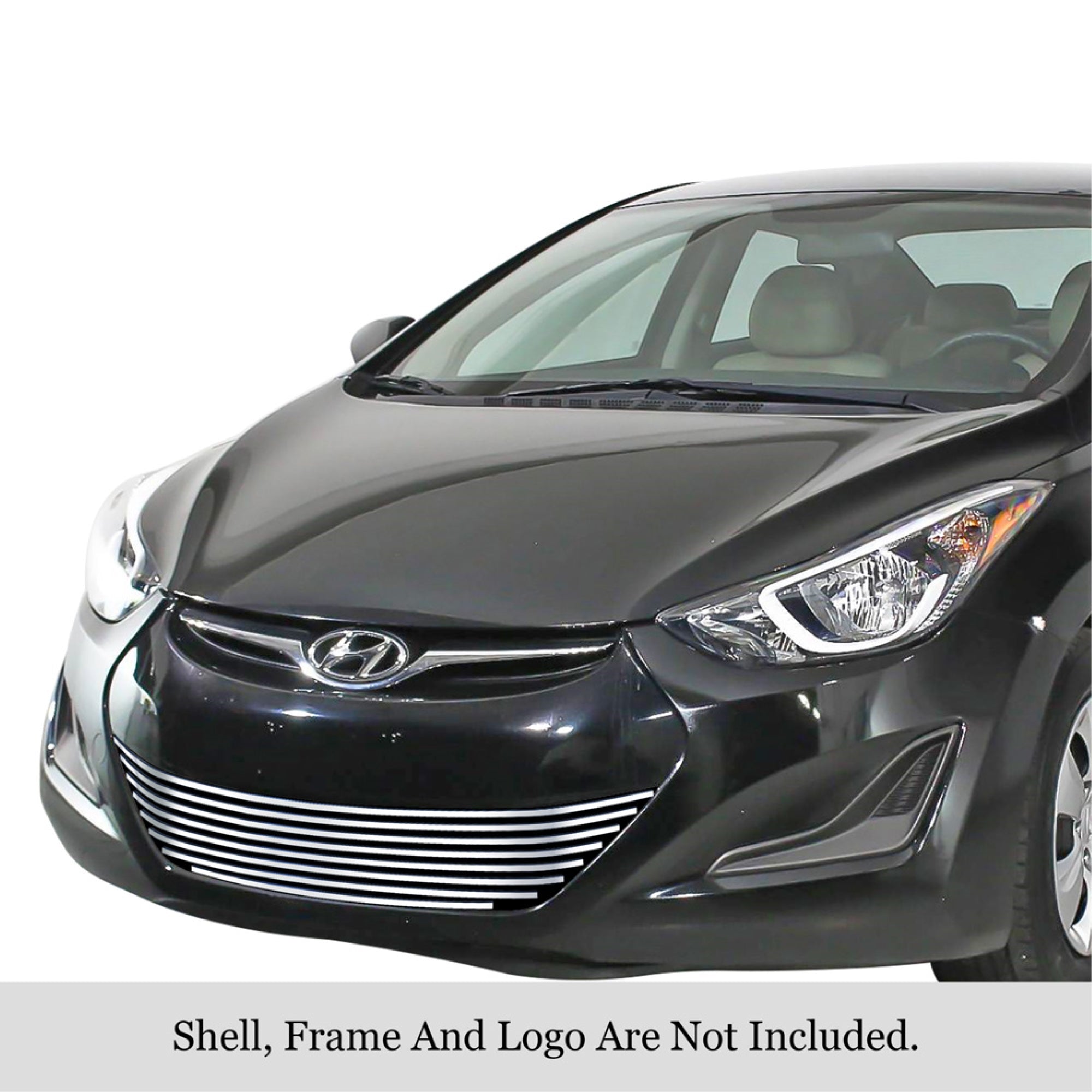 2012-2016 Hyundai Elantra Sedan 304 Stainless Steel Polished Finish 8X6 Horizontal Billet Stainless Steel Billet Grille