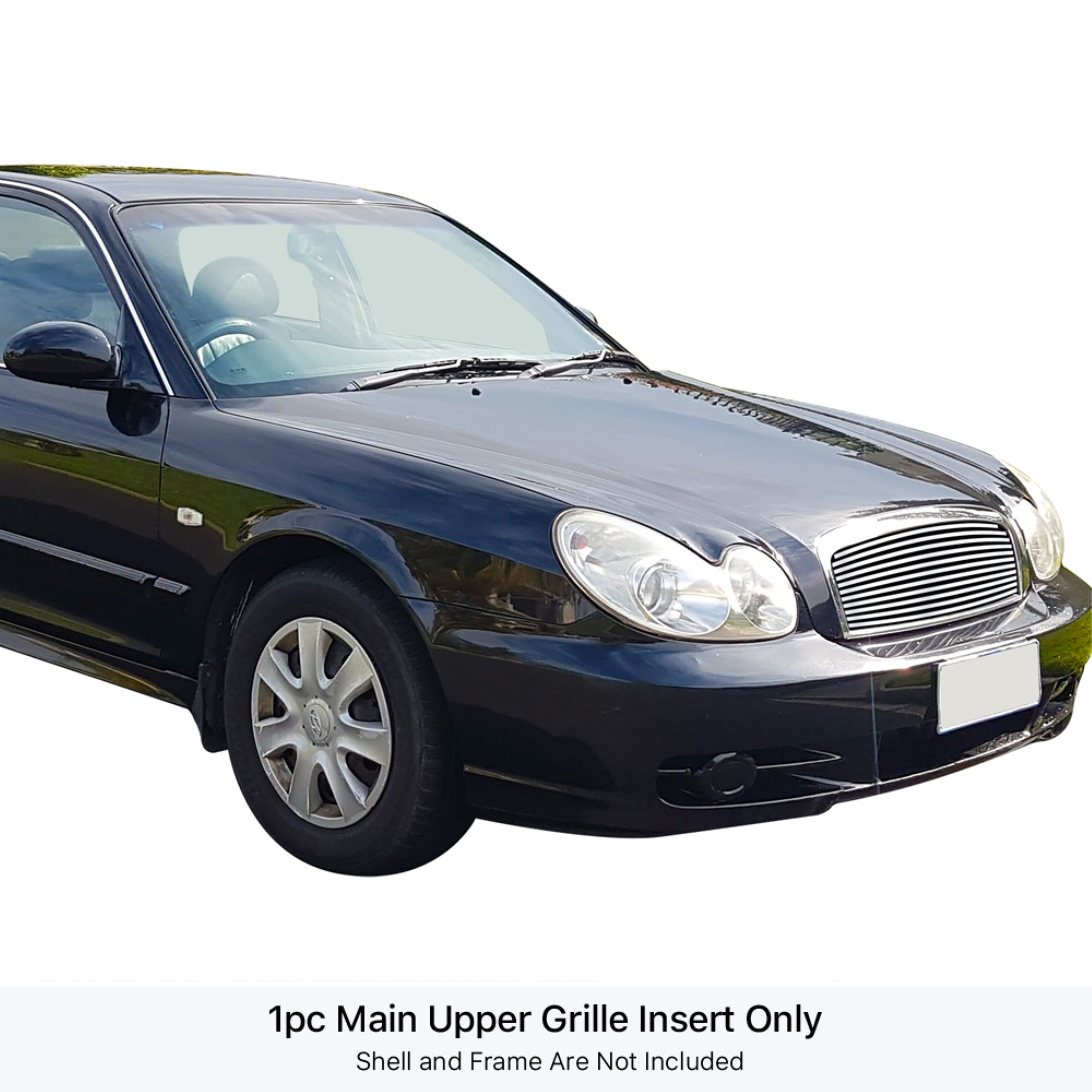 2002-2005 Hyundai Sonata 304 Stainless Steel Polished Finish 8X6 Horizontal Billet Stainless Steel Billet Grille