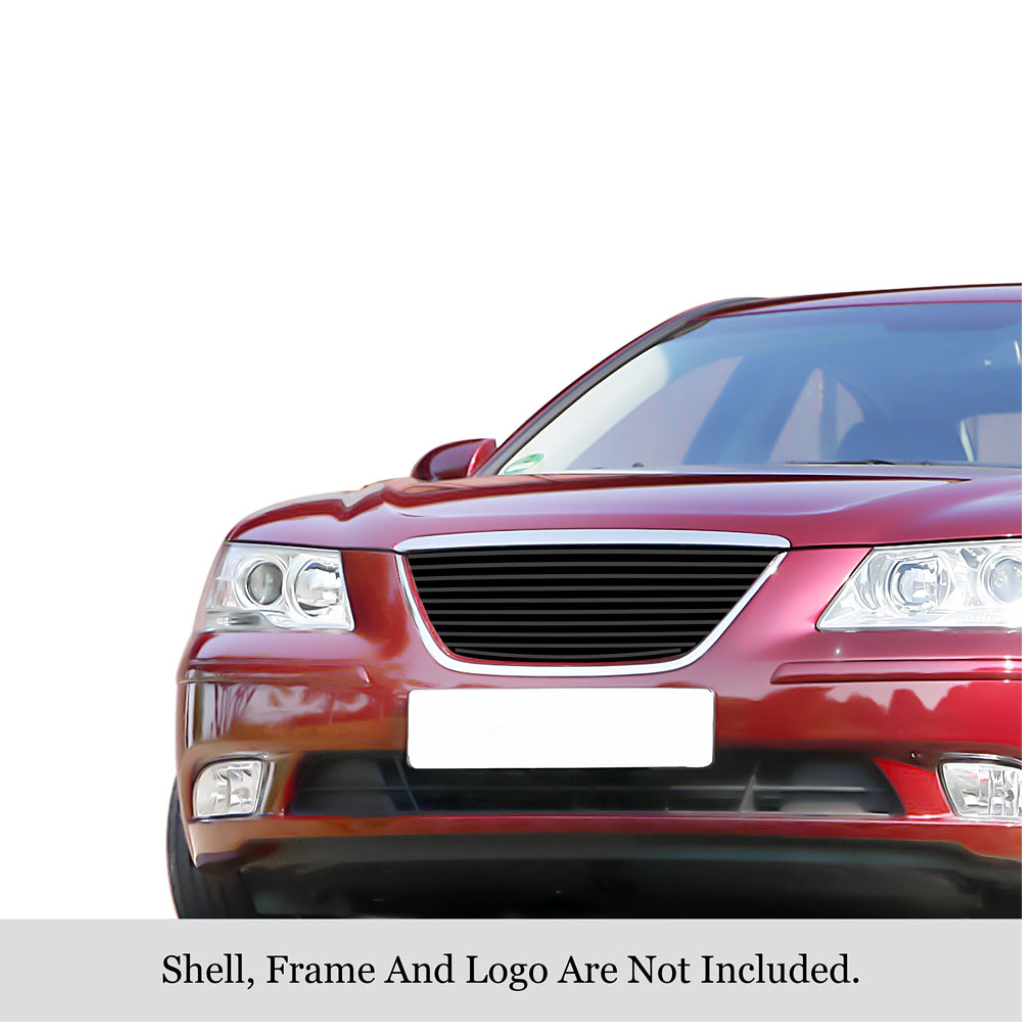2009-2010 Hyundai Sonata Stainless Steel Black Powder Coated Finish 8X6 Horizontal Billet Black Stainless Steel Billet Grille