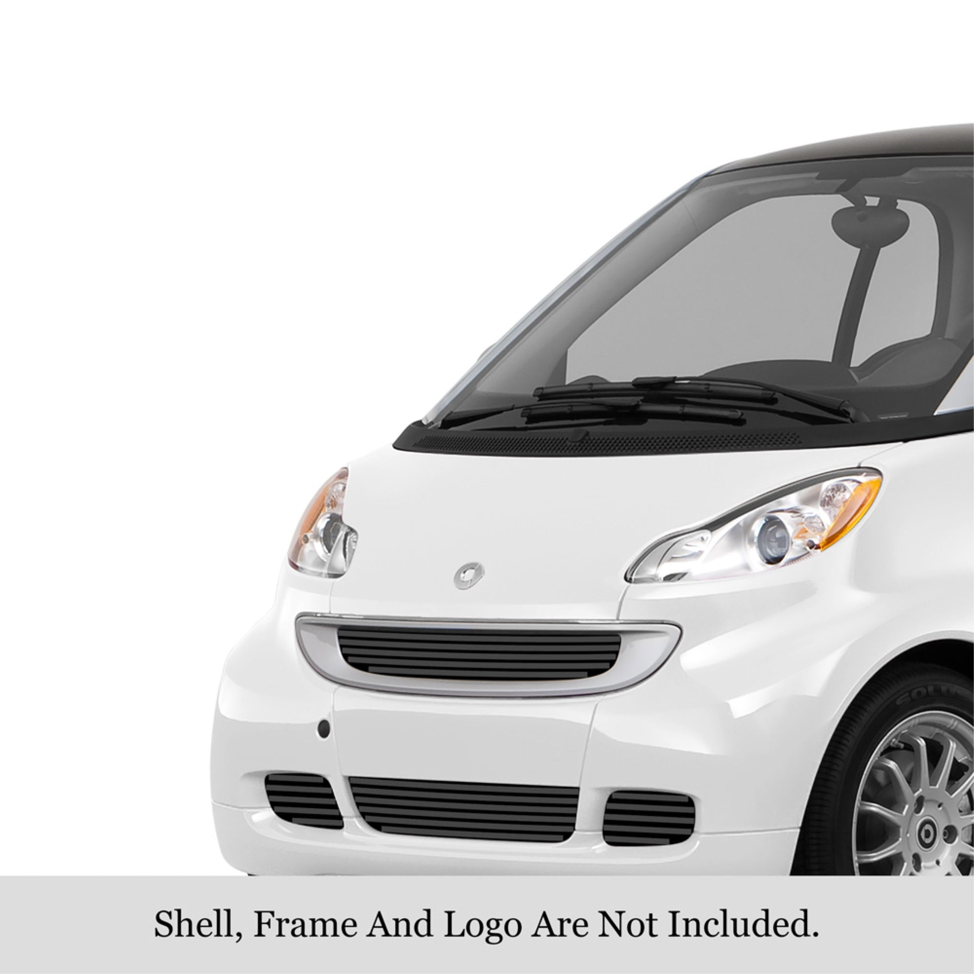 2008-2012 Smart Fortwo Stainless Steel Black Powder Coated Finish 8X6 Horizontal Billet Black Stainless Steel Billet Grille