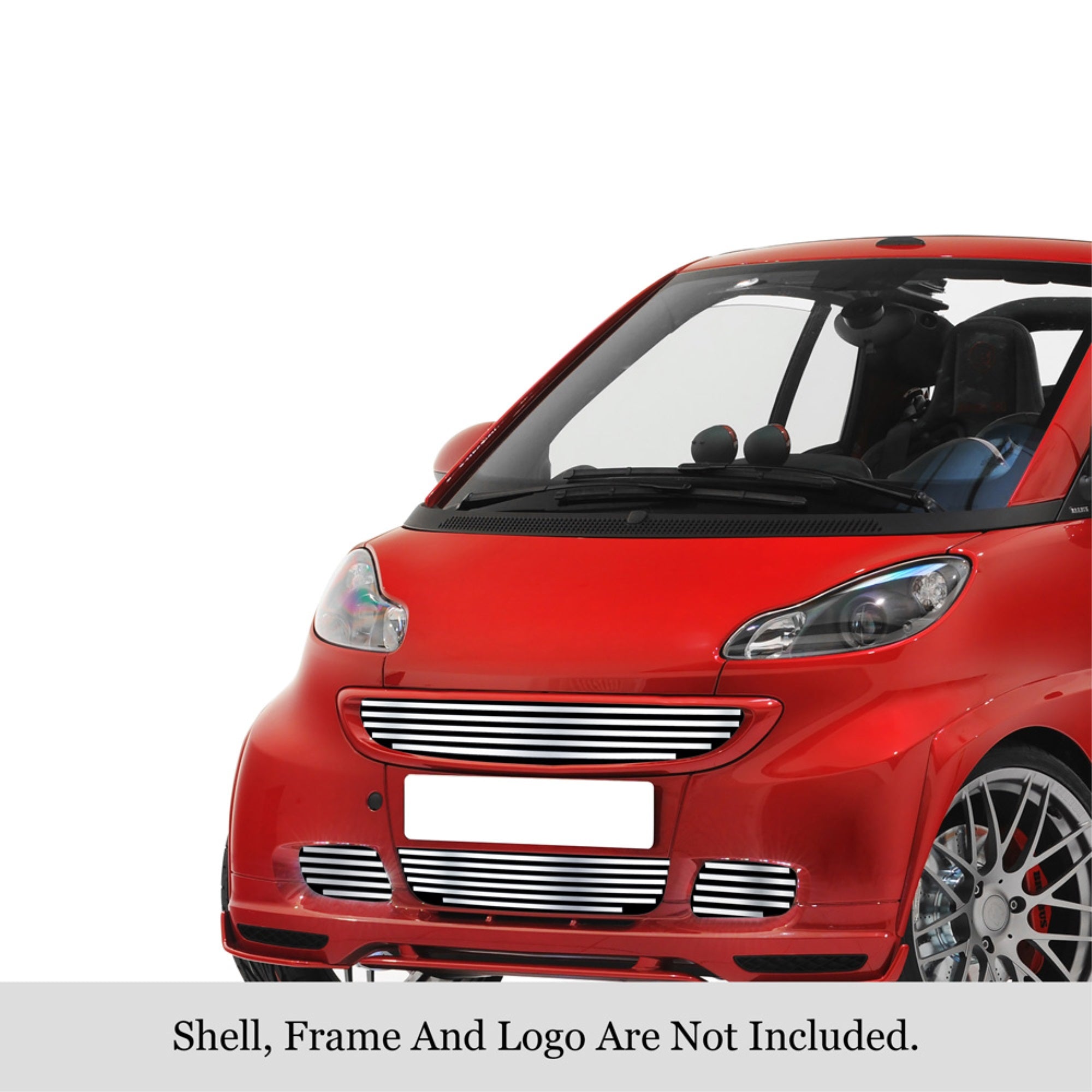 2008-2012 Smart Fortwo 304 Stainless Steel Polished Finish 8X6 Horizontal Billet Stainless Steel Billet Grille