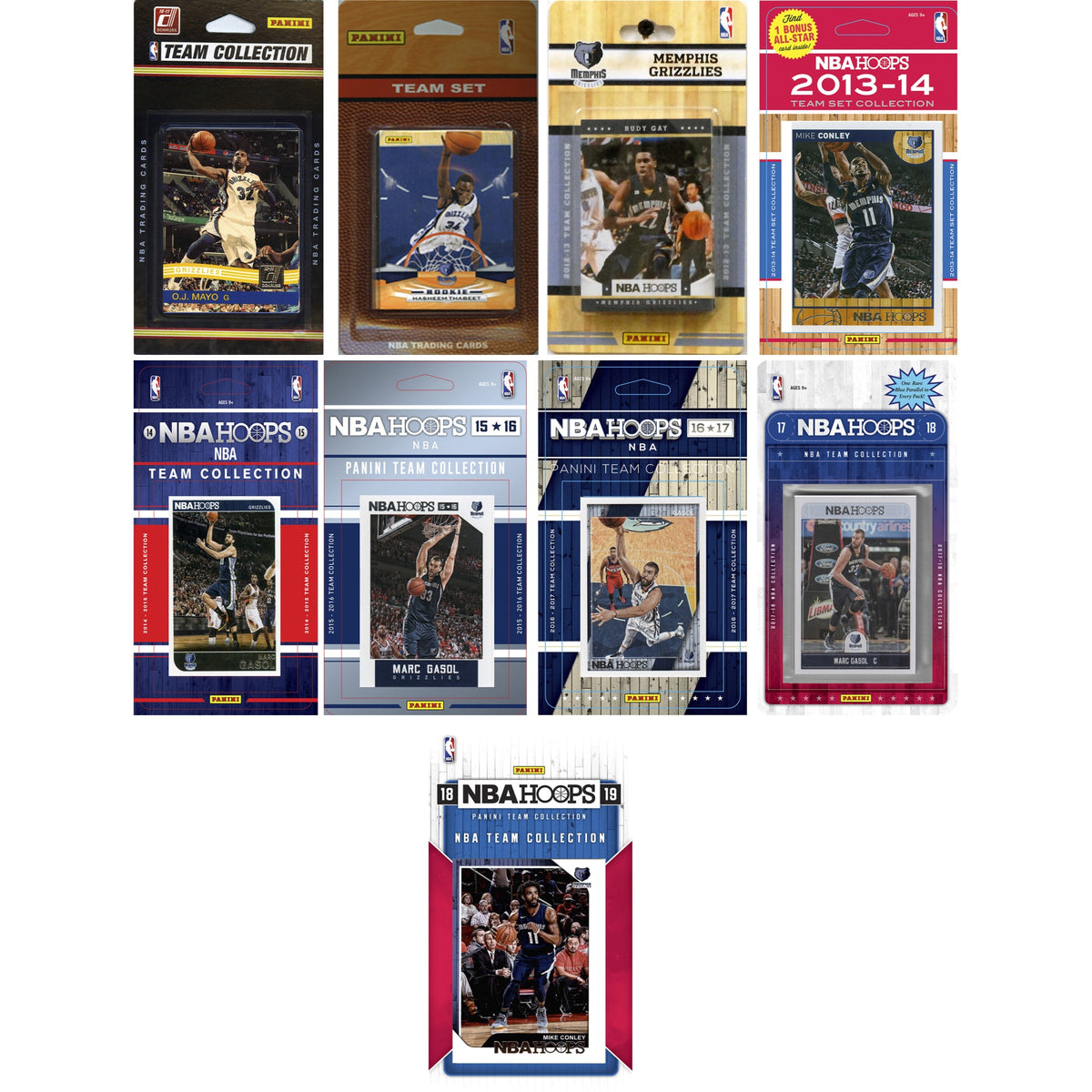 Nba Memphis Grizzlies 9 Different Licensed Trading Card Team Sets