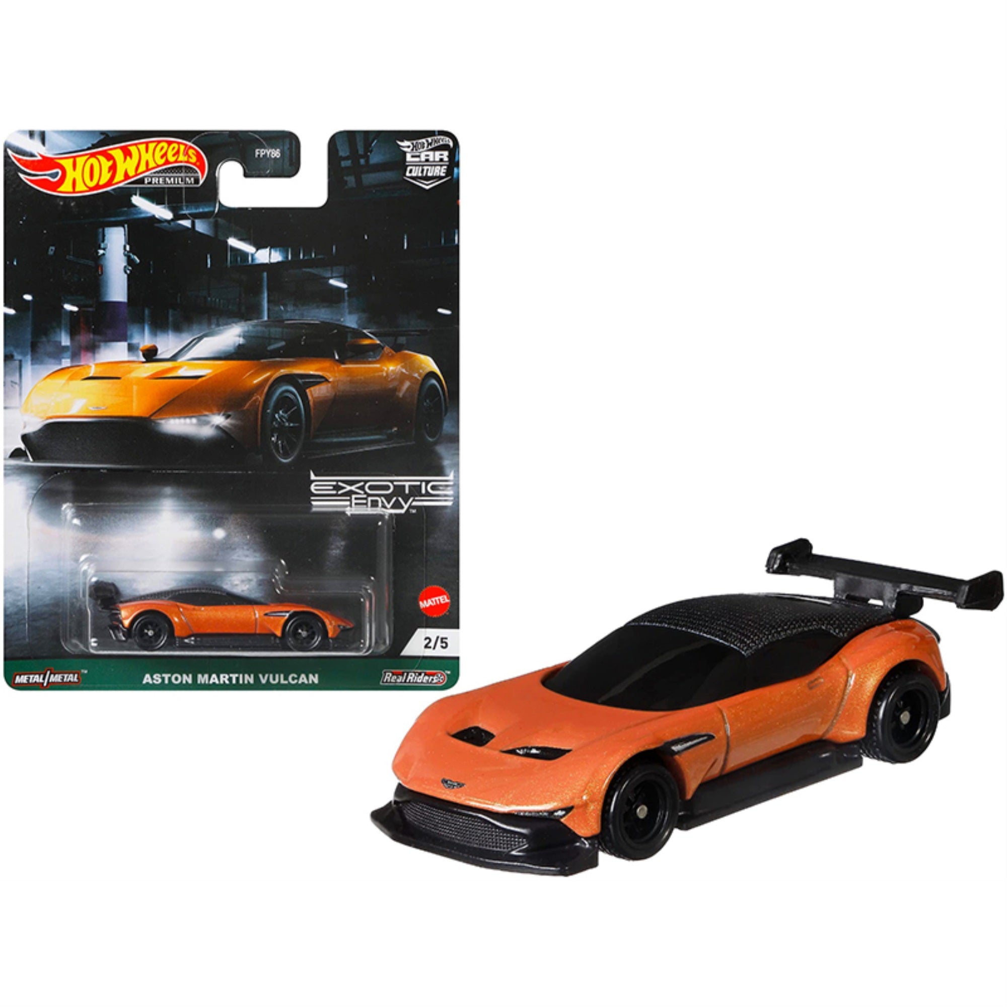 Aston Martin Vulcan Orange Metallic 'Exotic Envy' Series Diecast Model Car By Hot Wheels